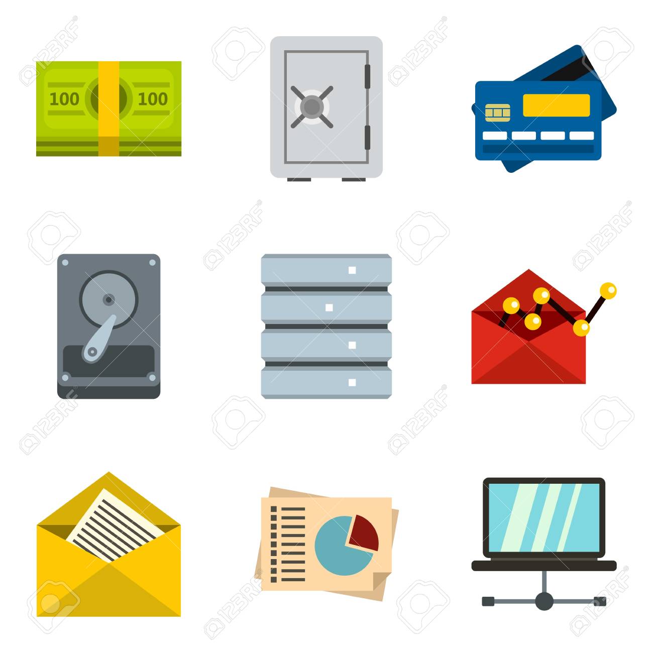 현물 현금 아이콘 설정, 만화 스타일 로열티 무료 사진, 그림, 이미지 그리고 스톡포토그래피. Image 87206333