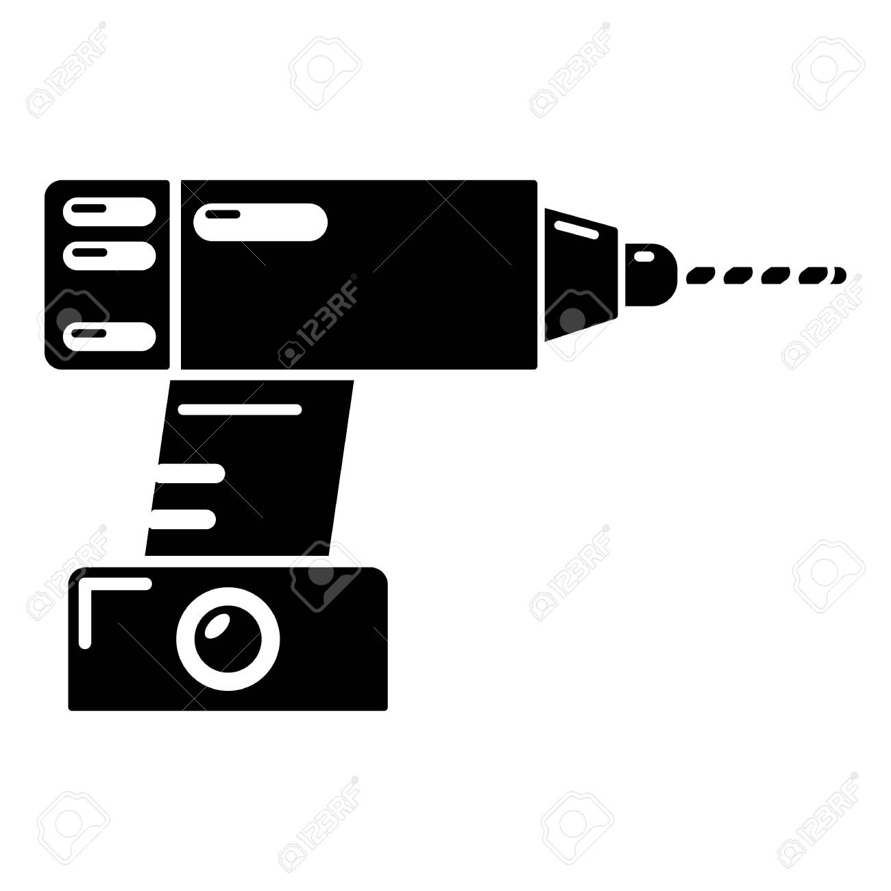 Drill icon. Simple illustration of drill vector icon for web Stock Vector - 87537537
