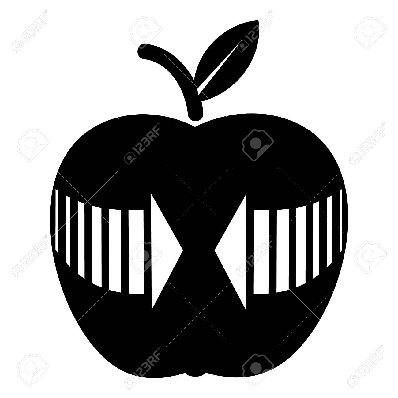 矢印アップルのアイコン シンプルな黒のスタイルのイラスト素材 ベクタ Image