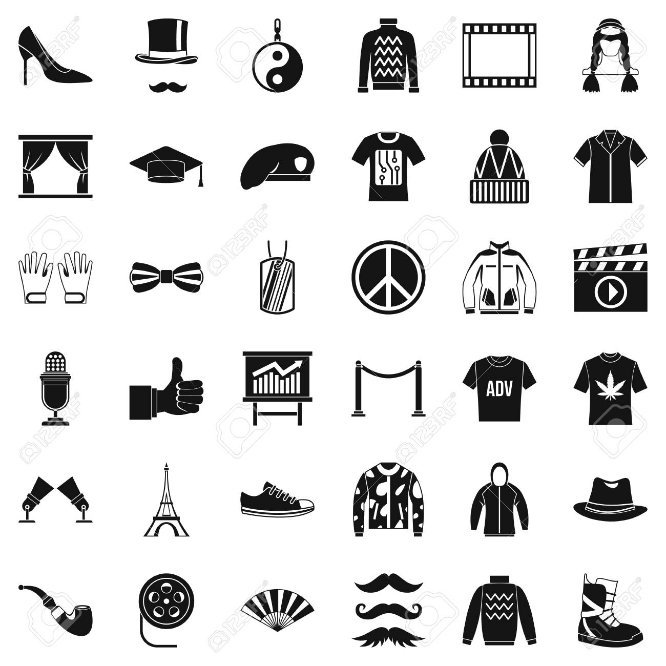 Fashion icons set. Simple style of 36 fashion vector icons for..