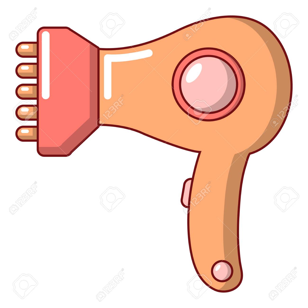 ヘアドライヤーアイコン ウェブ用ヘアドライヤーベクトルアイコンの漫画イラスト のイラスト素材 ベクタ Image