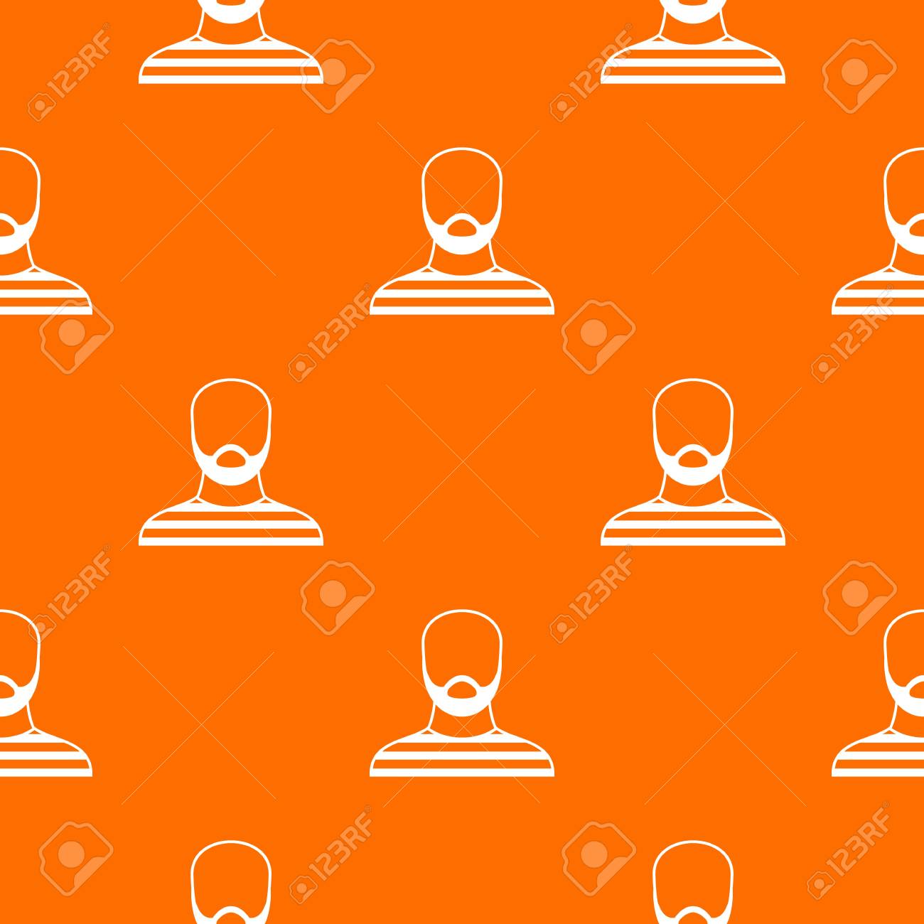 シームレスな刑務所の服装パターンのひげを生やした男のイラスト素材 ベクタ Image