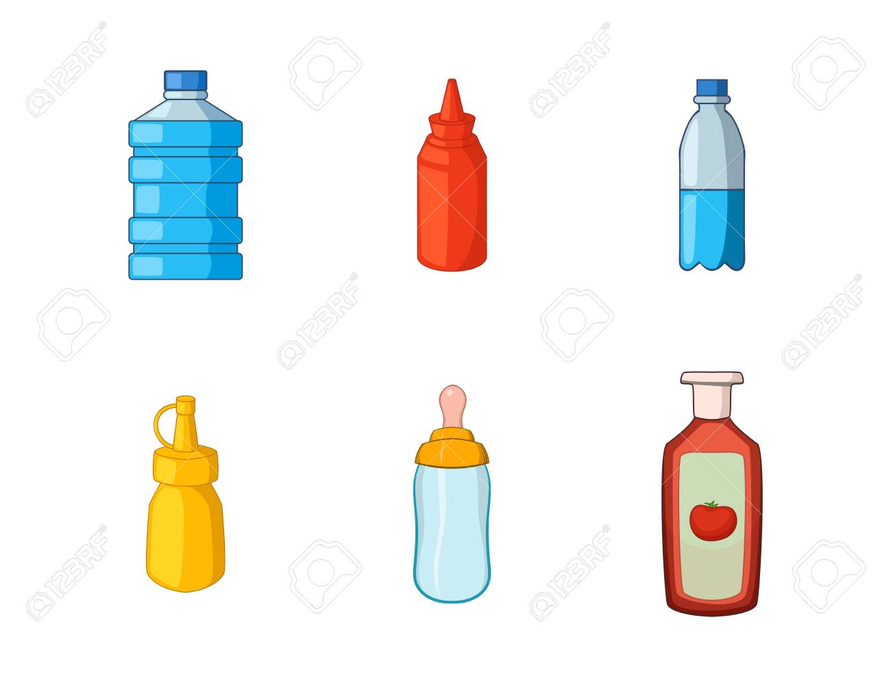 ペットボトルアイコンセット 漫画風 のイラスト素材 ベクタ Image