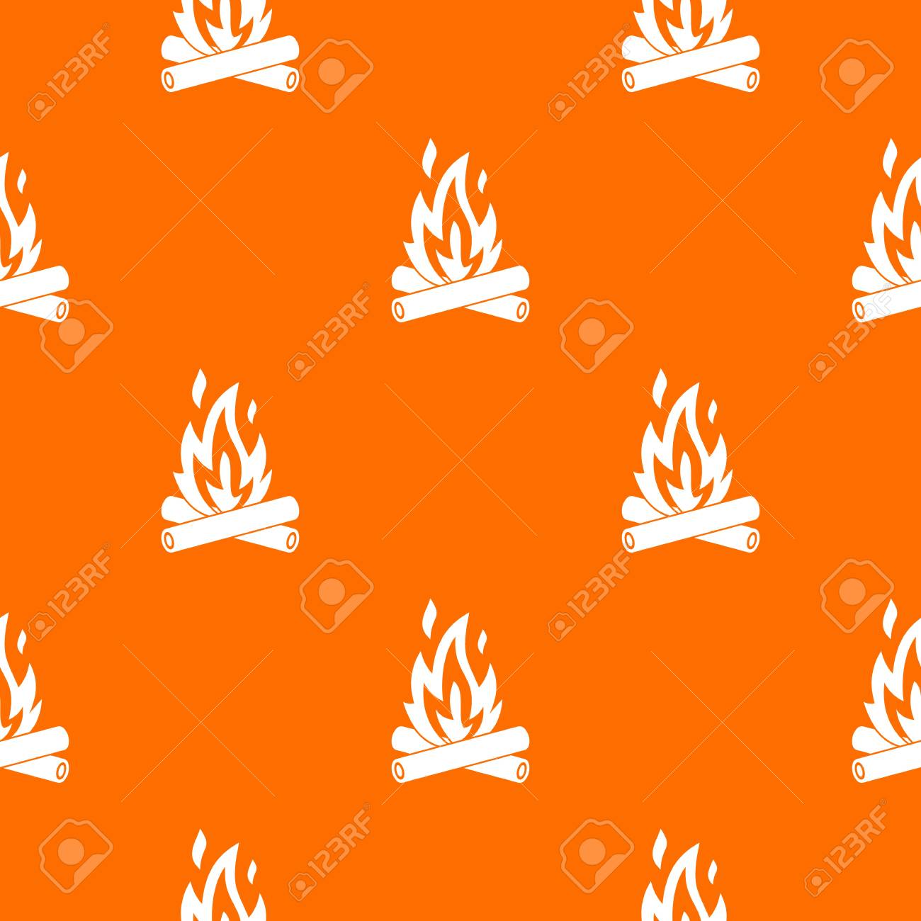キャンプファイヤーパターンは 任意のデザインのためのオレンジ色でシームレスに繰り返します ベクトル幾何学的イラスト のイラスト素材 ベクタ Image