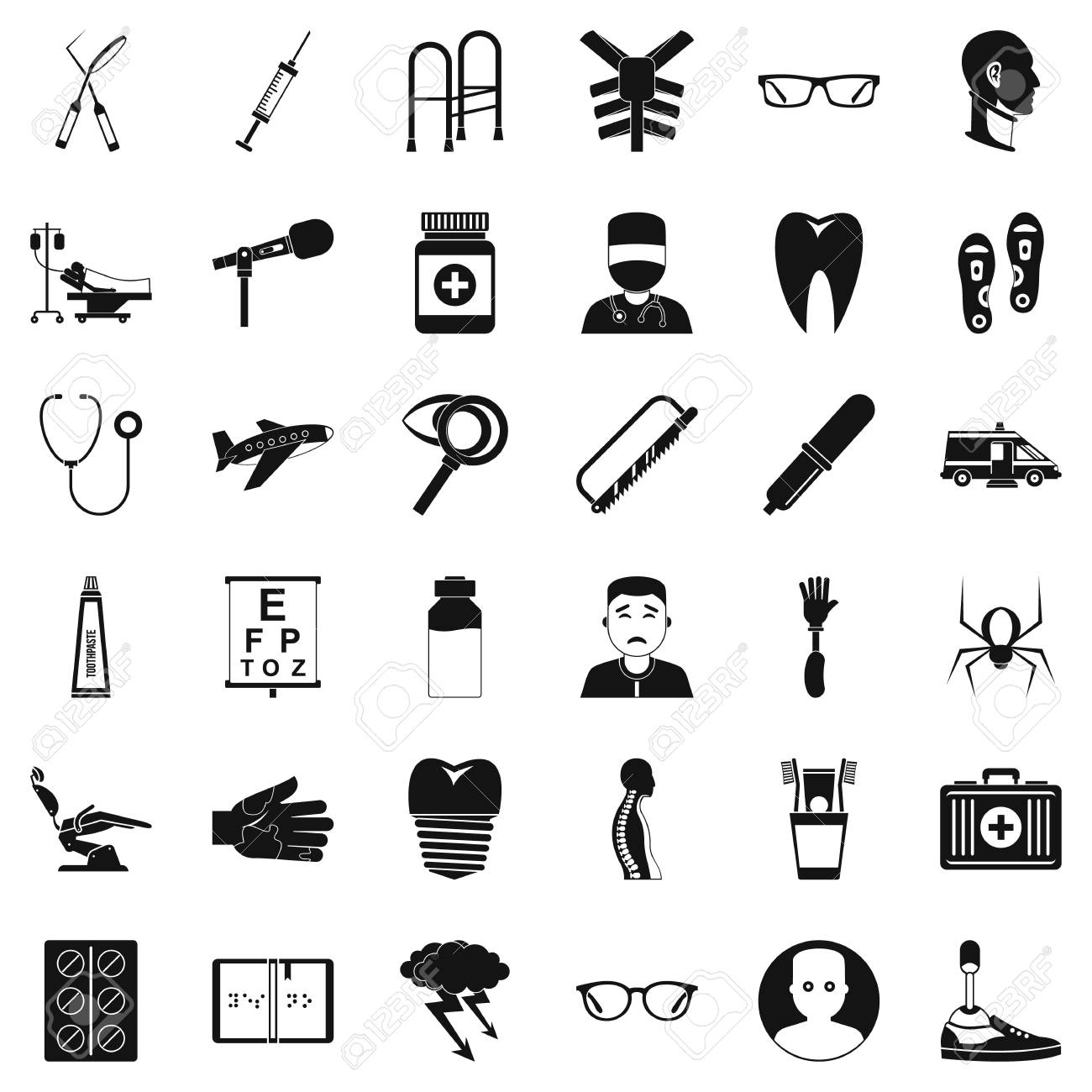 ドクターアイコンセット シンプルなスタイル のイラスト素材 ベクタ Image