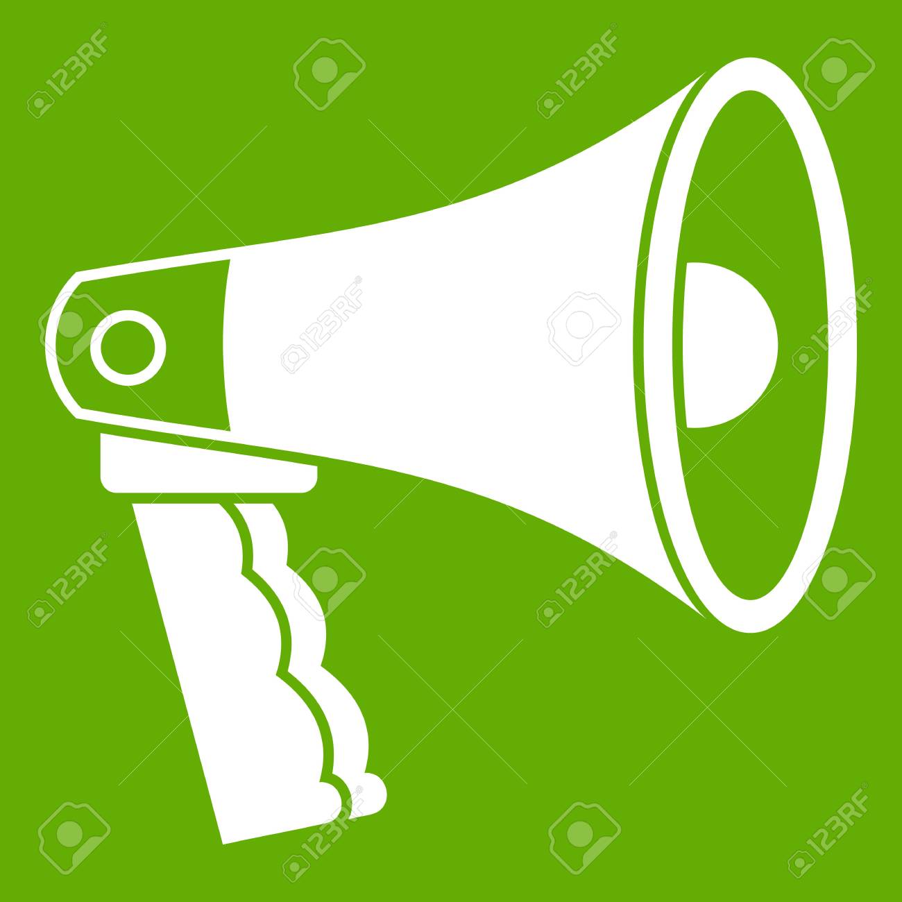 緑の背景に分離された拡声器のアイコン白 ベクトルのイラストのイラスト素材 ベクタ Image
