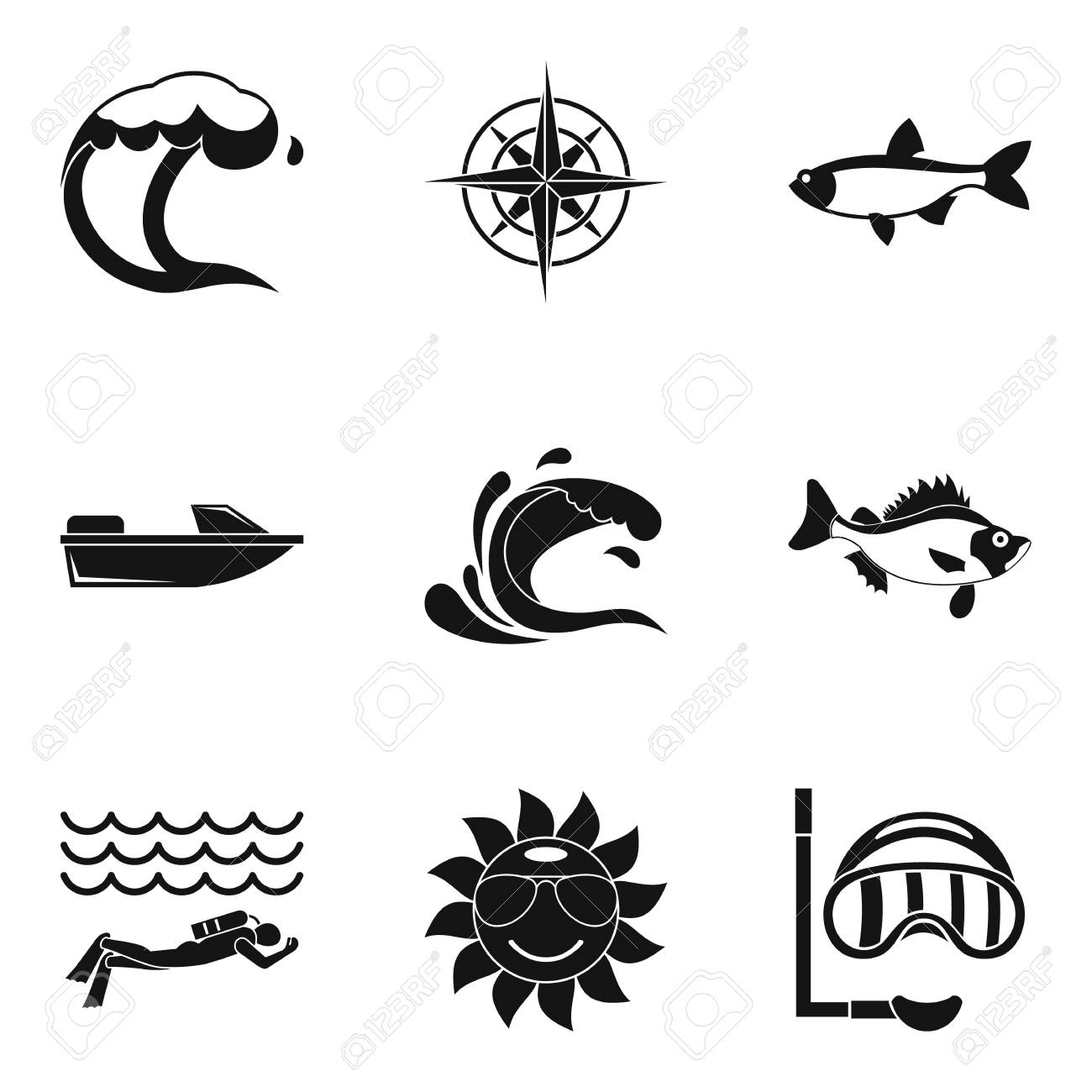 海洋学者のアイコンセット 白い背景に隔離されたウェブのための9つの海洋学者のベクトルアイコンの簡単なセットのイラスト素材 ベクタ Image 海洋学者のアイコンセット 白い背景に隔離されたウェブのための9つの海洋学者のベクトルアイコンの簡単なセットのイラスト素材 ベクタ Image