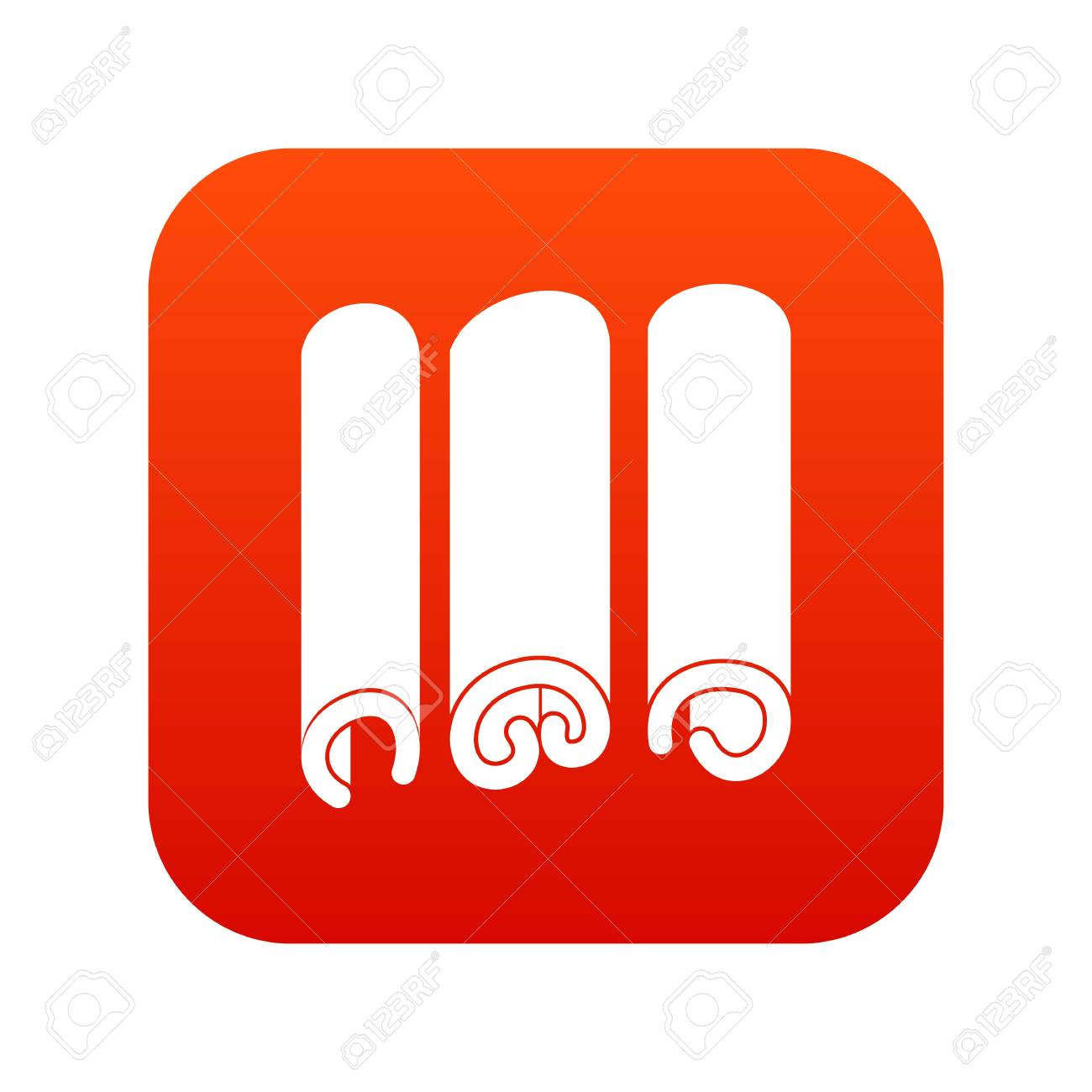 赤い背景にシナモンアイコンのイラスト素材 ベクタ Image