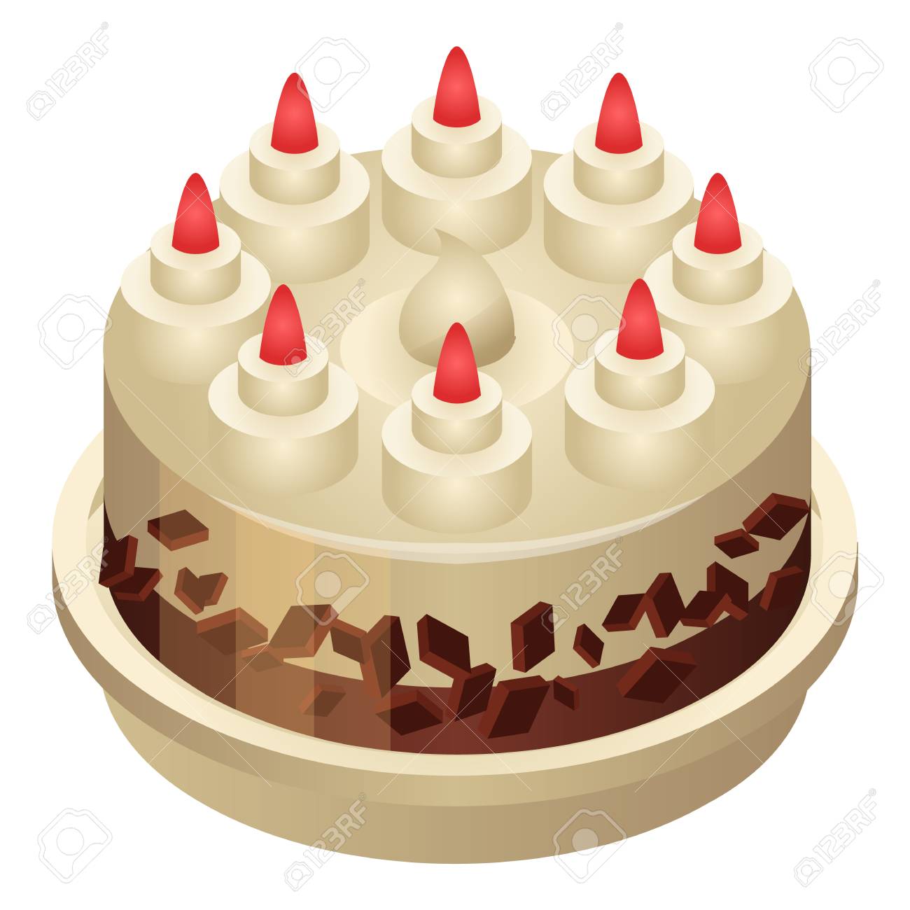 Birthday Cake Icon Isometric Of Birthday Cake Vector Icon For Web Design Isolated On White Background Royalty Free Cliparts Vectors And Stock Illustration Image