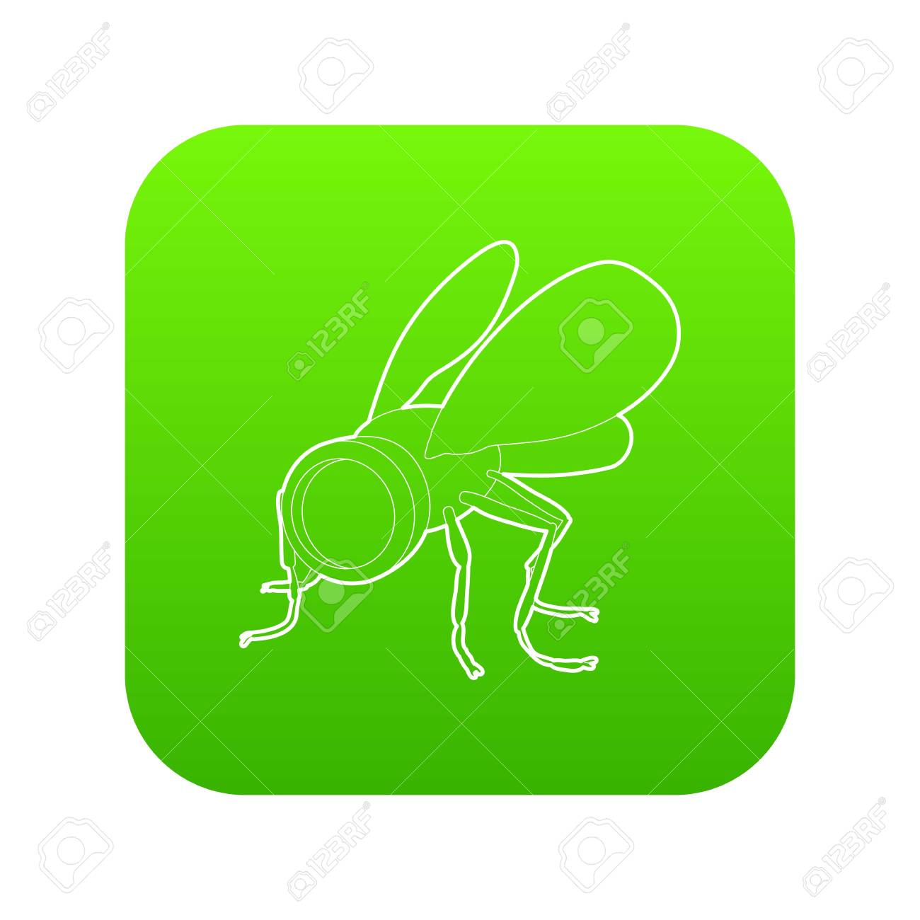 spy fly icon green vector isolated on white background spy fly