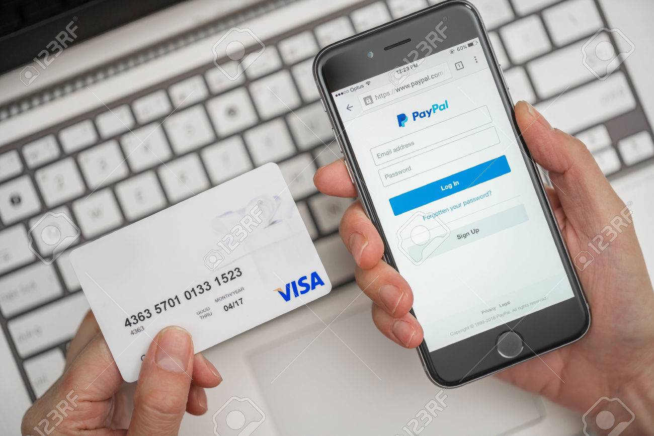 Melbourne, Australia - May 10, 2016: Using PayPal and credit card for online shopping. PayPal is a worldwide online payment system and one of the most popular ways of making payment on the Internet. - 56387345 Melbourne, Australia - May 10, 2016: Using PayPal and credit card for online shopping. PayPal is a worldwide online payment system and one of the most popular ways of making payment on the Internet. - 56387345