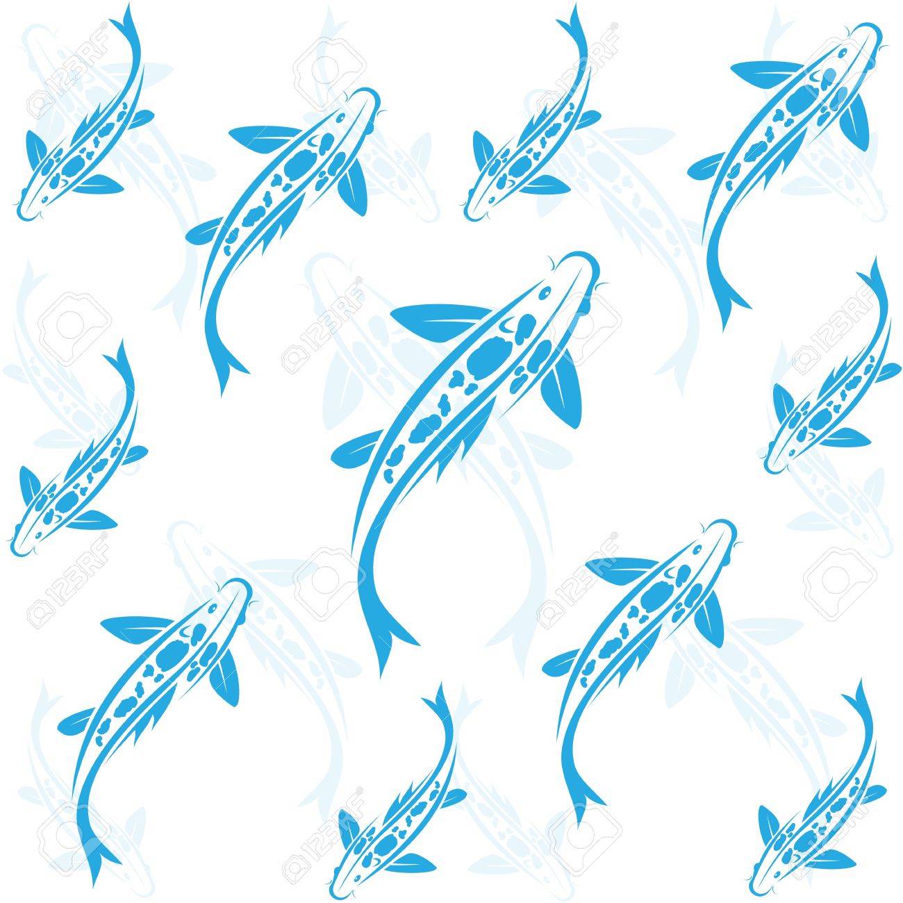 Seamless Wallpaper Carp Koi Royalty Free Cliparts Vectors And Stock Illustration Image