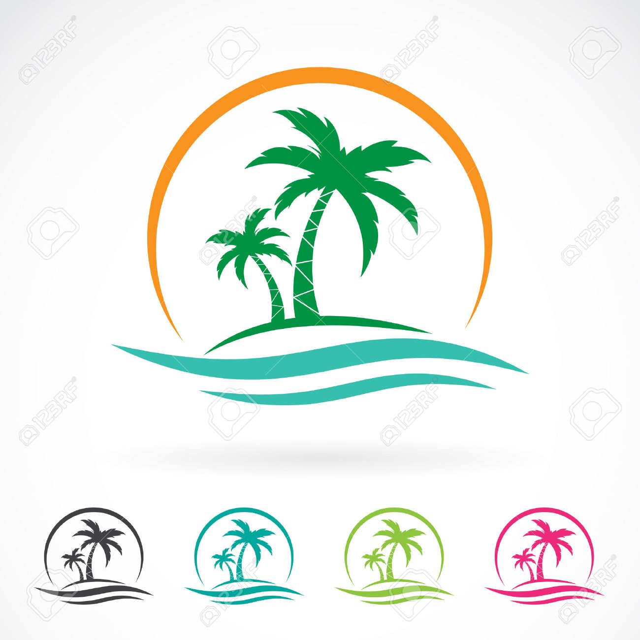 Vector image of an palm tropical tree icon on white background. logo design - 55619776 Vector image of an palm tropical tree icon on white background. logo design - 55619776