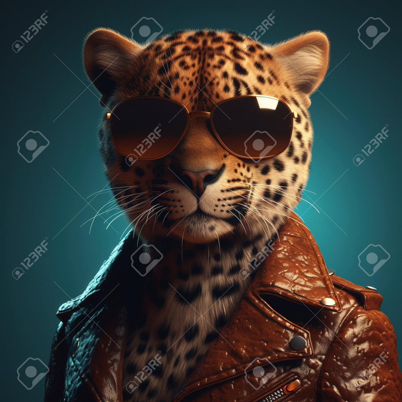 動物イラスト カラフルジャケットコート