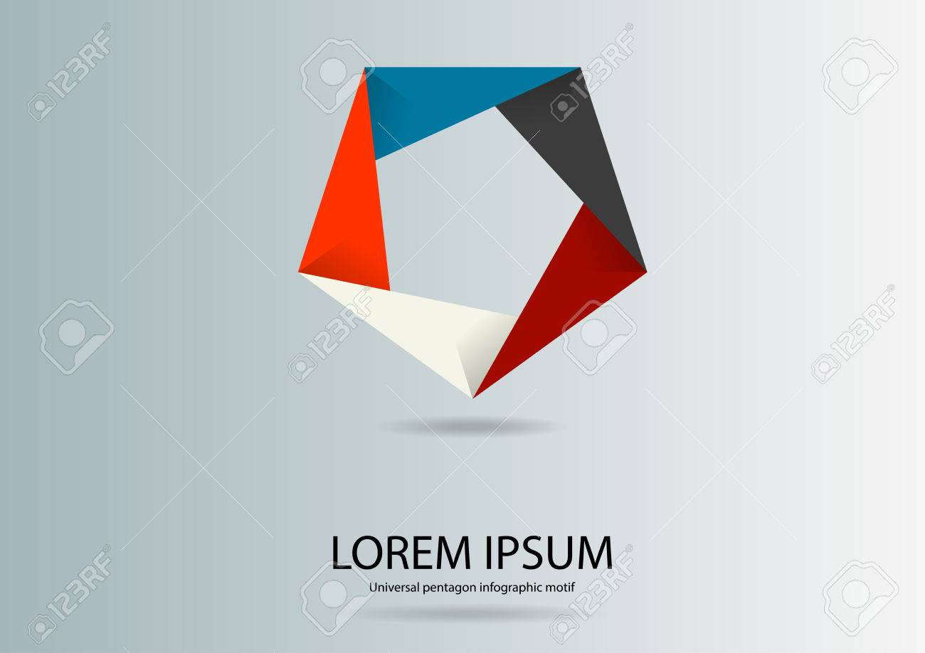 illustration of pentagon template which could be used as logo