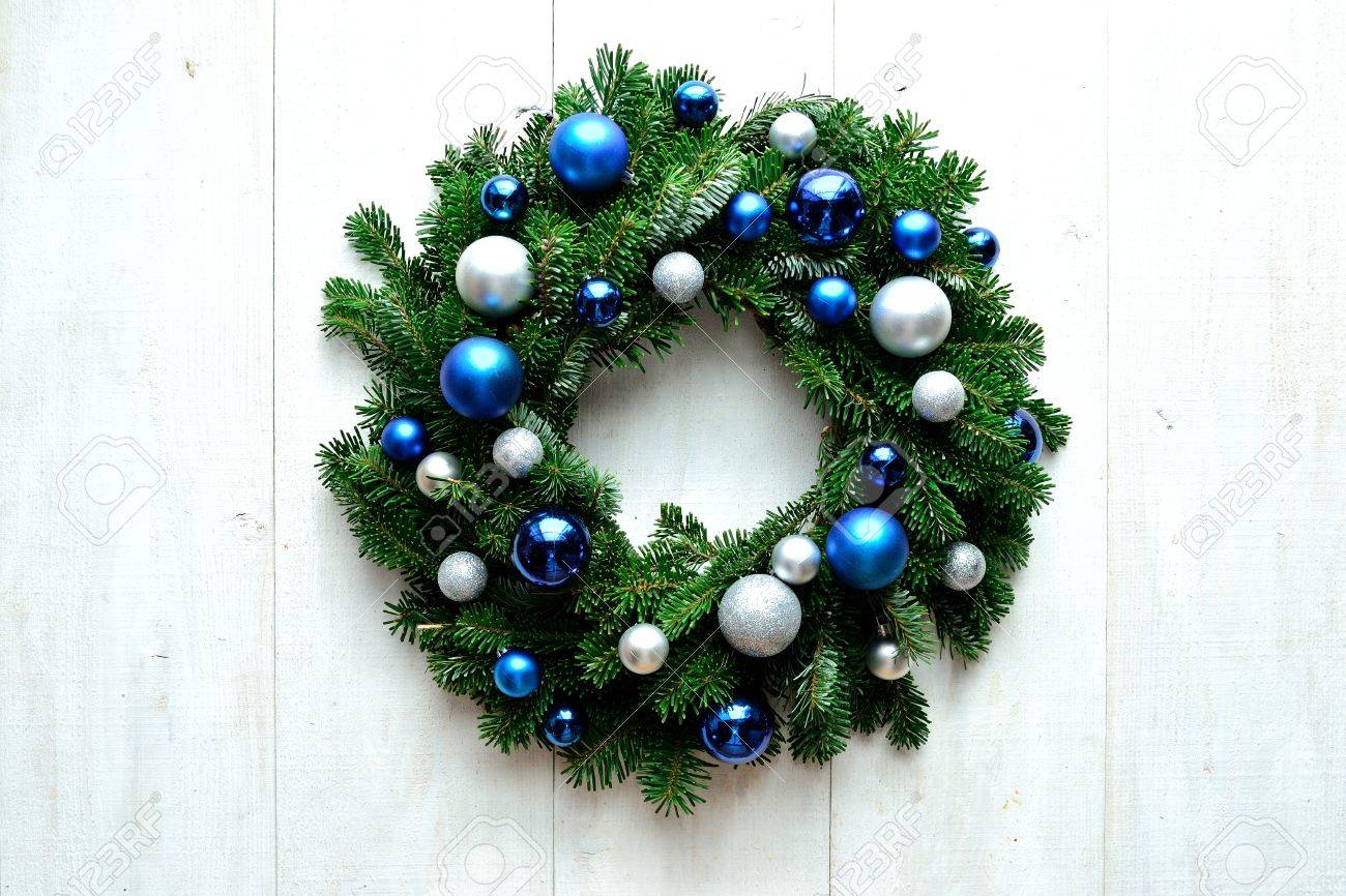 blue and silver ornament