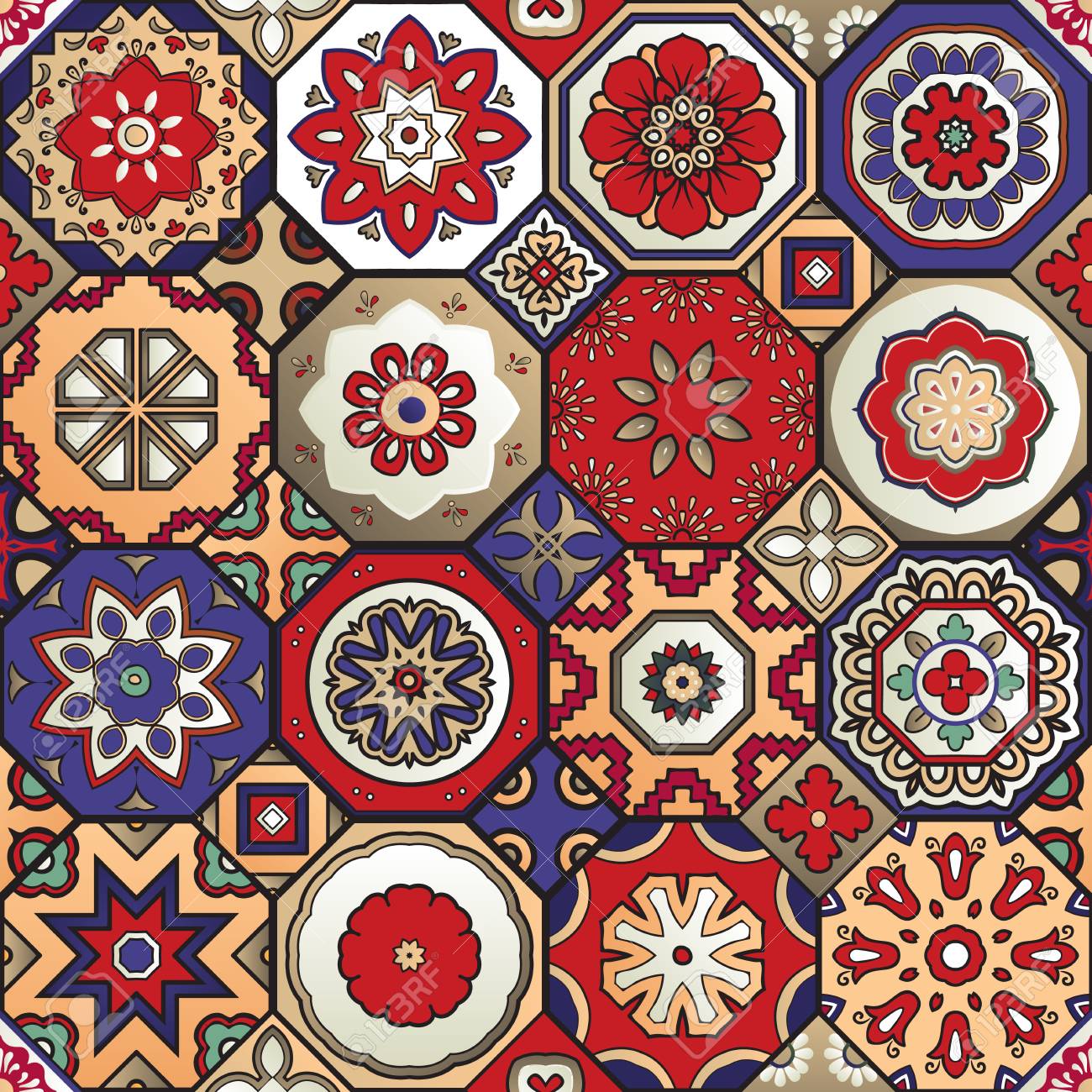 talavera tile seamless pattern spanish motif traditional tile