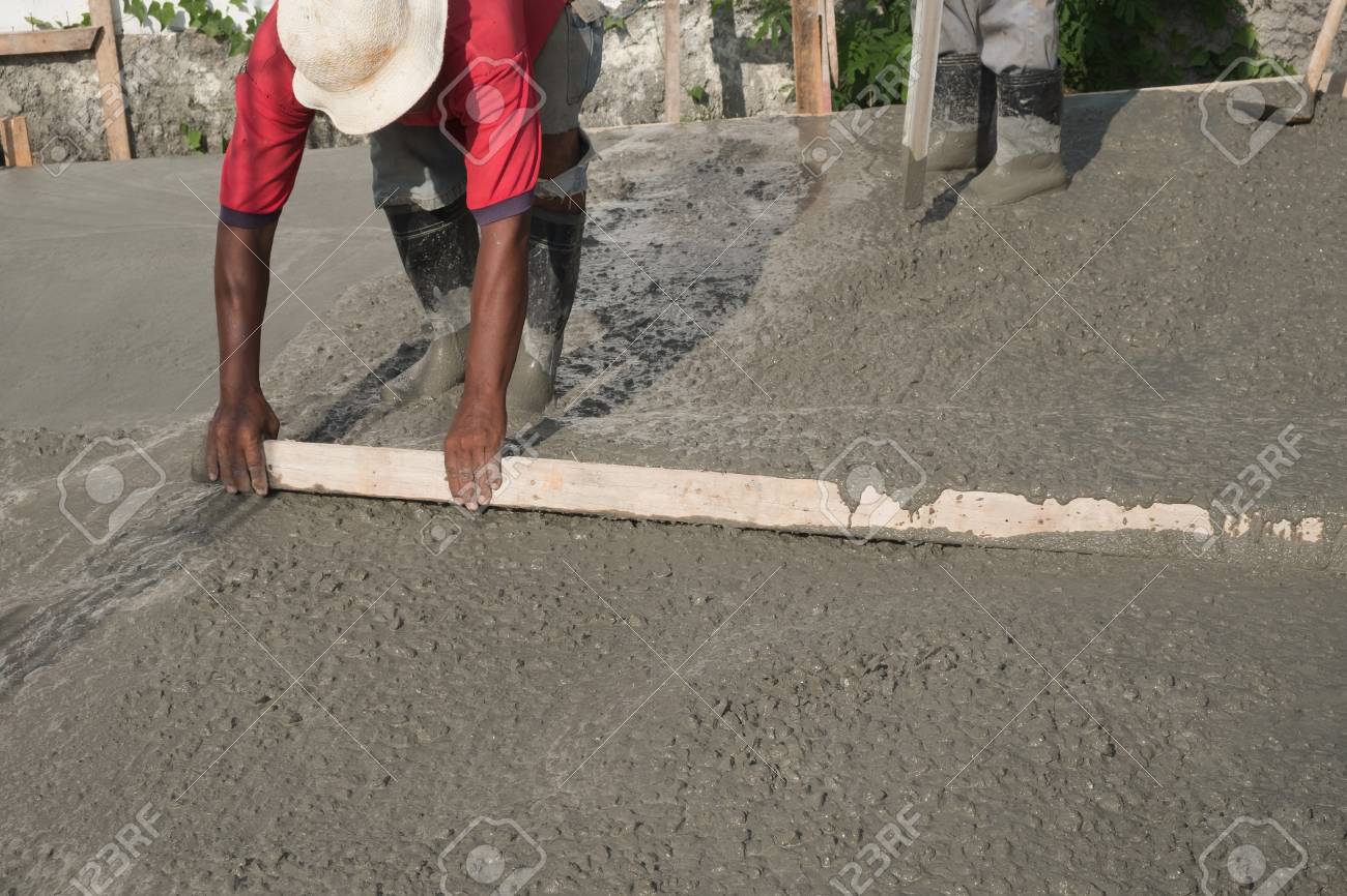 Plasterer Screed Concrete For Floor At Construction Stock Photo Picture And Royalty Free Image Image 88897880