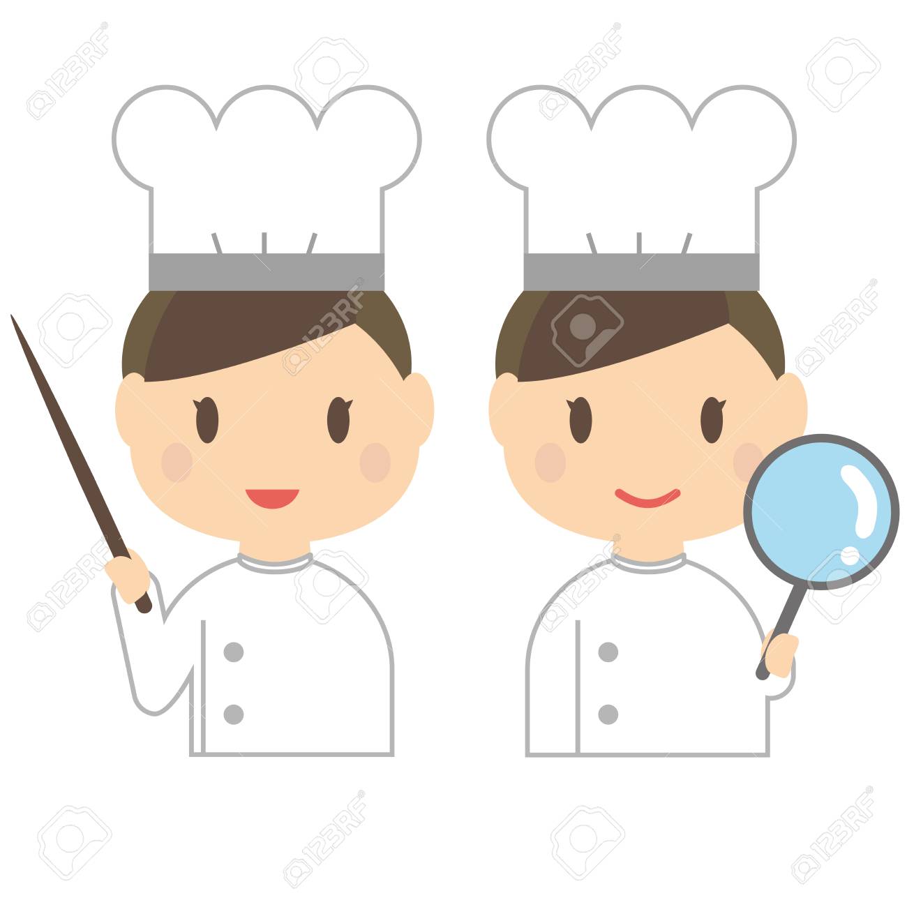 笑顔のかわいい女性シェフ Reblogged 研究発表のイラスト素材 ベクタ Image