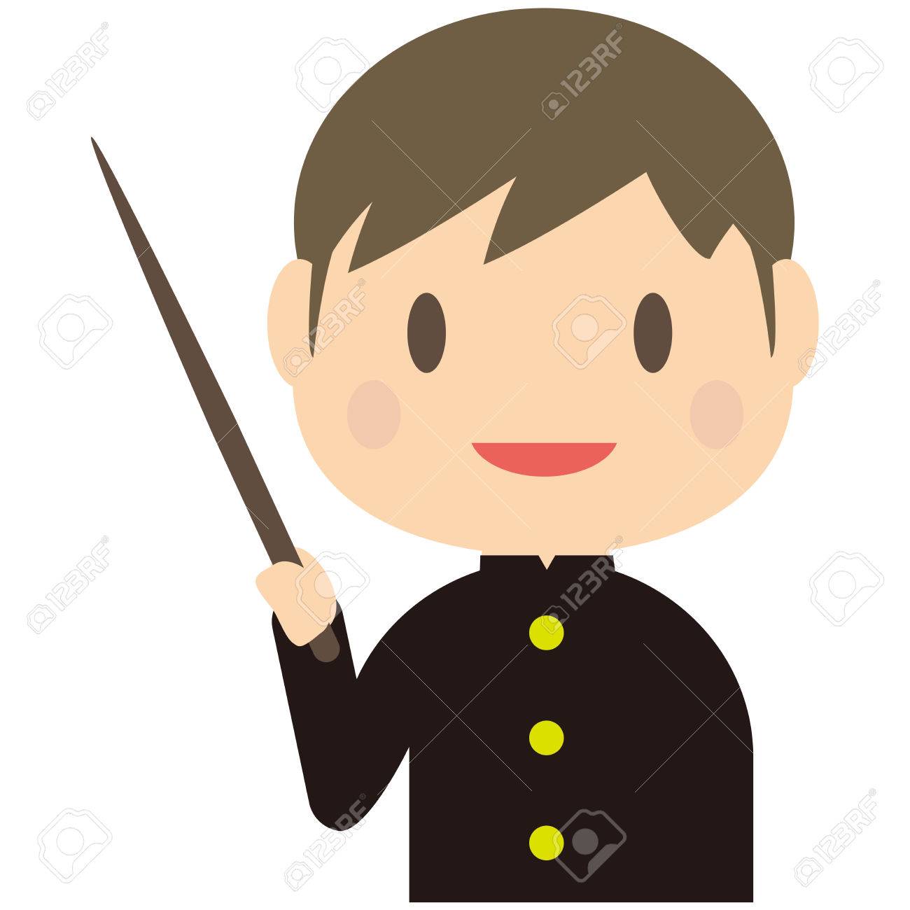 プレゼンテーションに学校の制服を着た学生の笑顔がキュート のイラスト素材 ベクタ Image