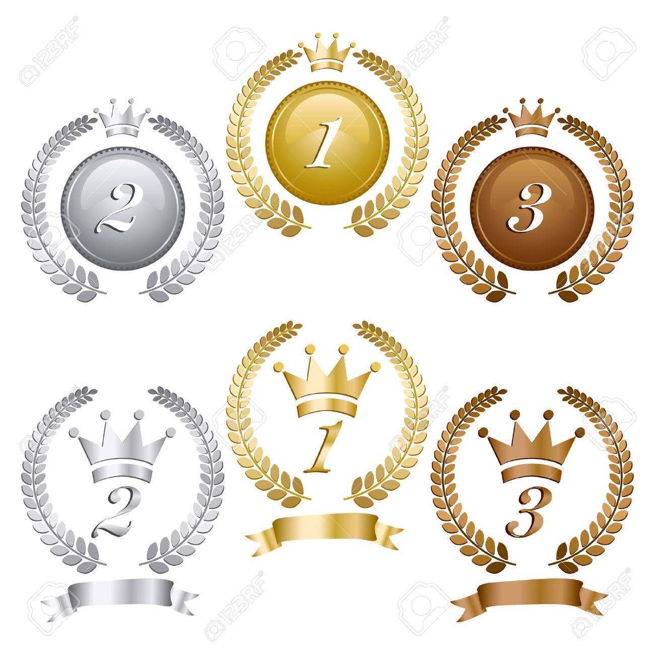 ゴールド シルバー ブロンズ メダルします のイラスト素材 ベクタ Image