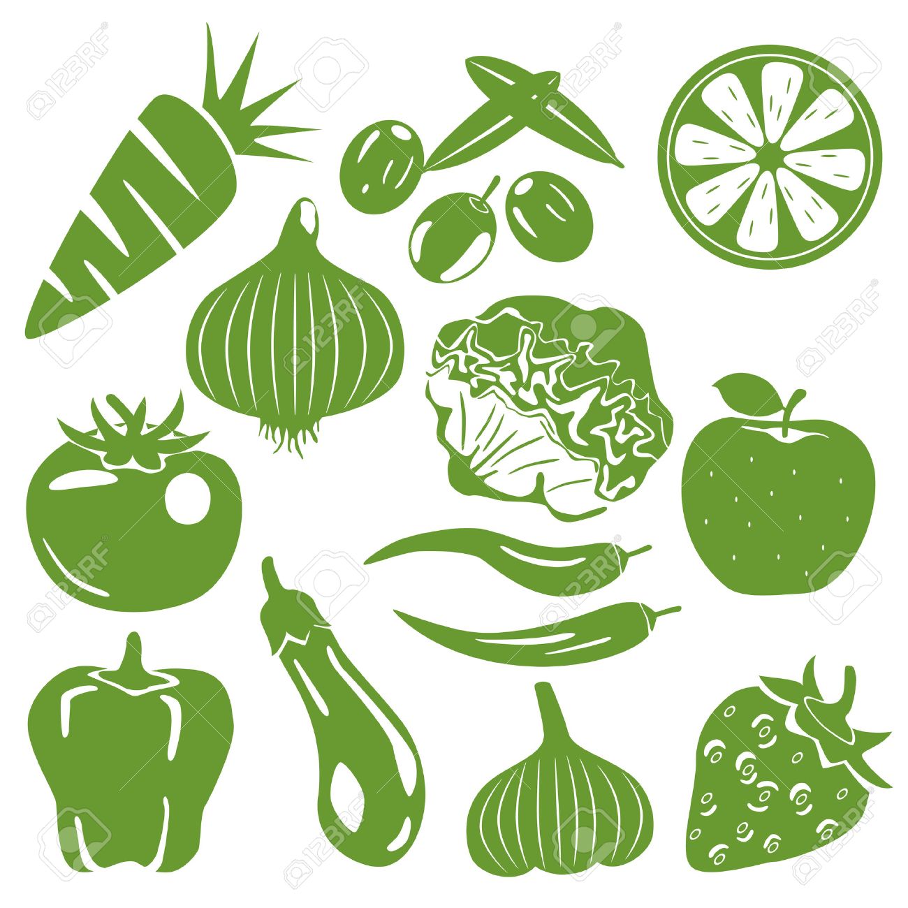 Foodstuff green icons set. Illustration vector. - 8913097 Foodstuff green icons set. Illustration vector. - 8913097