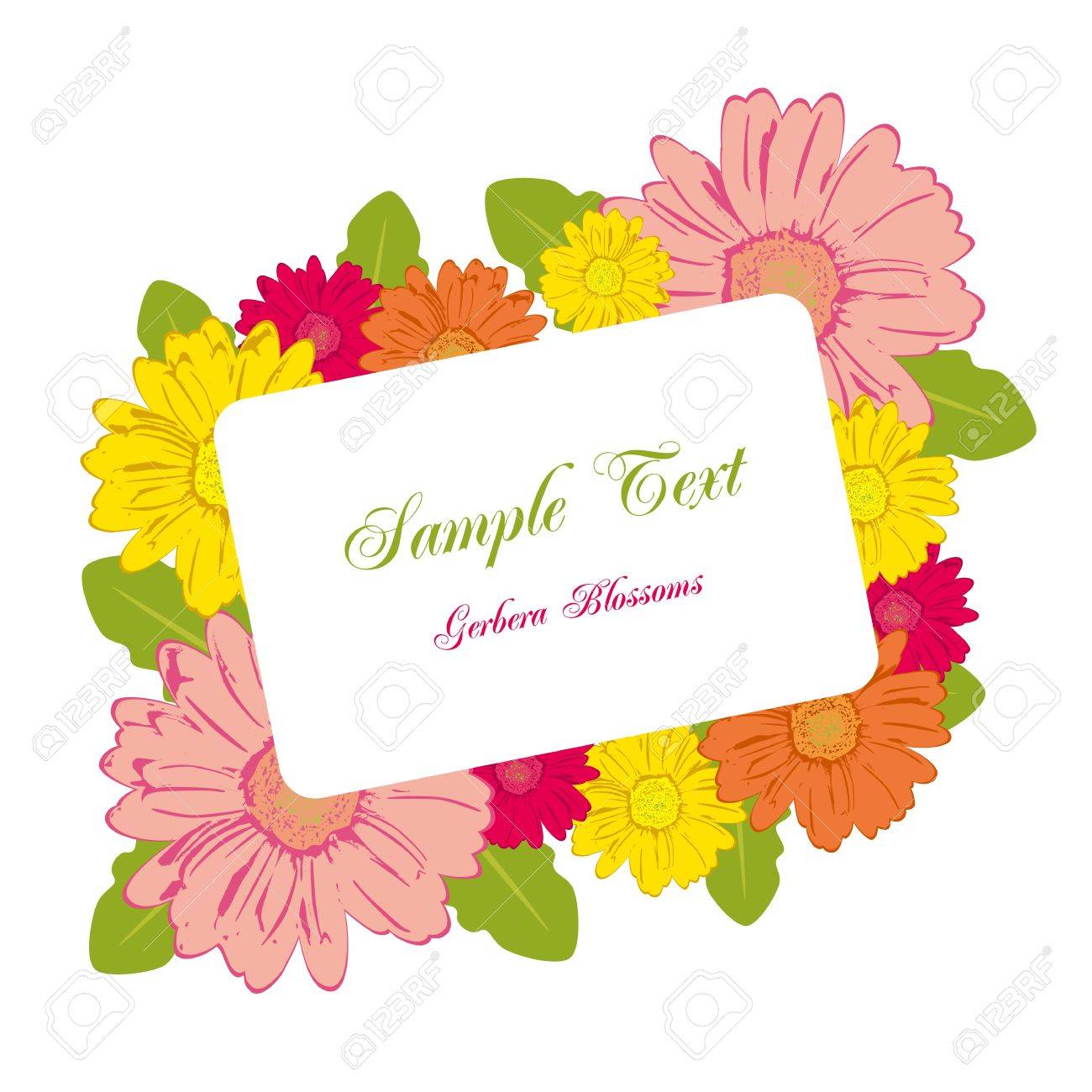 ガーベラの花フレーム イラスト ベクトル のイラスト素材 ベクタ Image