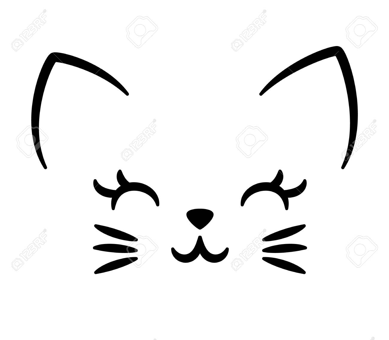 Cute Cat Logo Isolated On White Kid Design For School Books T Shirts Textile And More Animal Print Vector Illustration Royalty Free Cliparts Vectors And Stock Illustration Image 122272128
