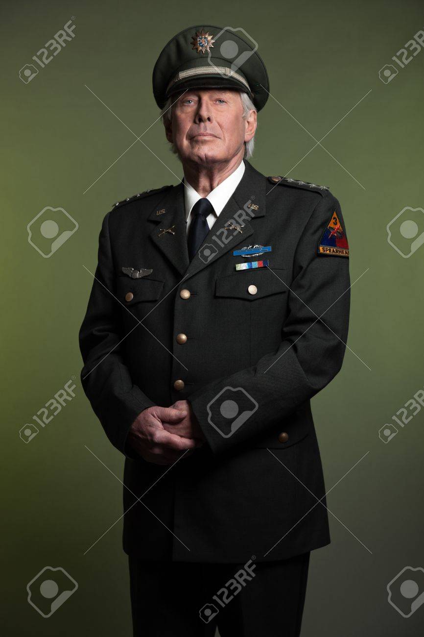 military general in uniform studio portrait stock photo picture