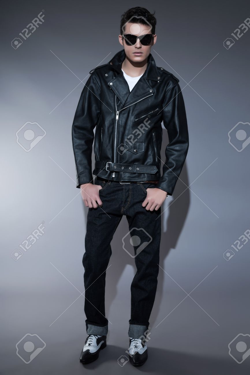 1950s style leather jacket