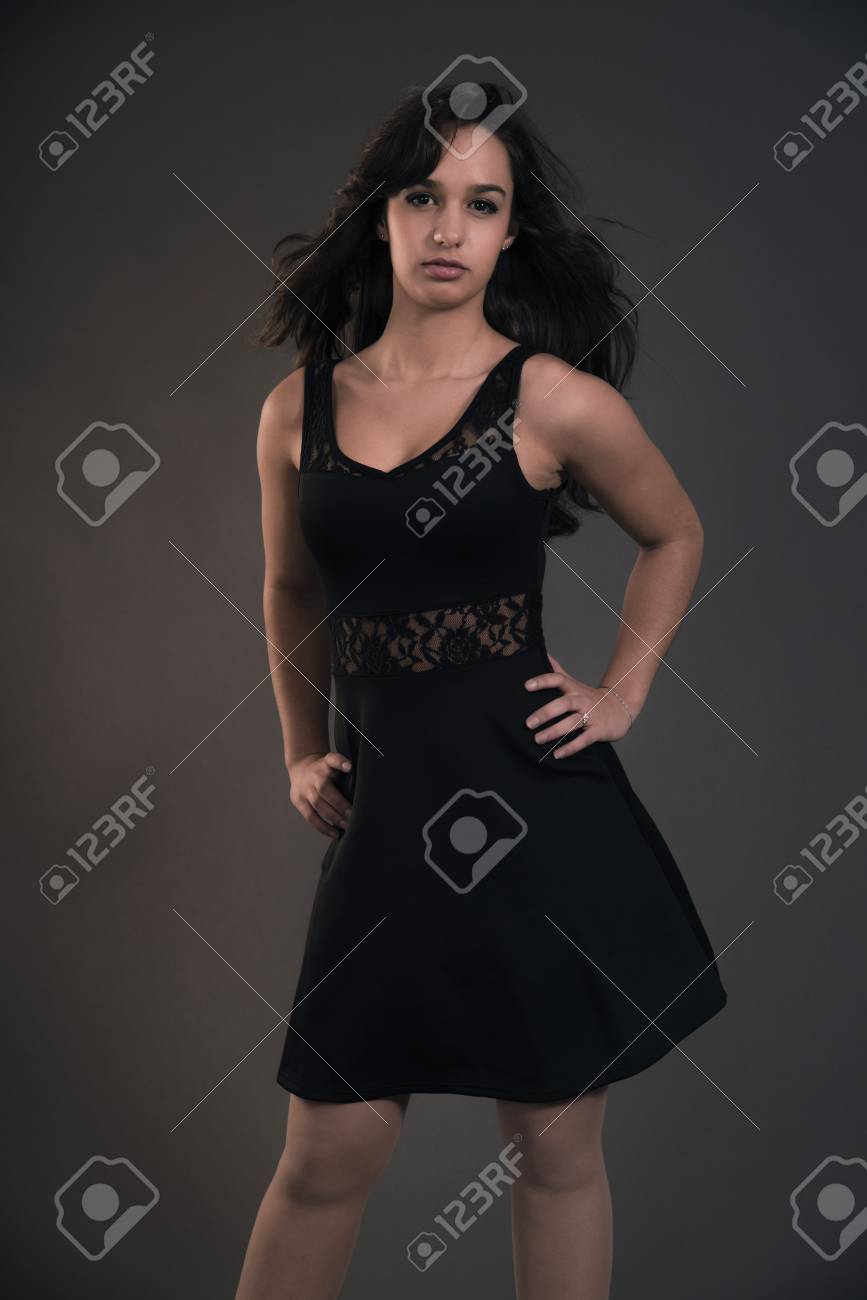 young girls black dress