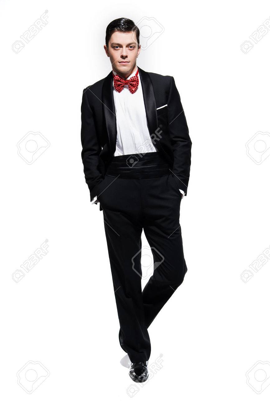 dinner jacket and bow tie