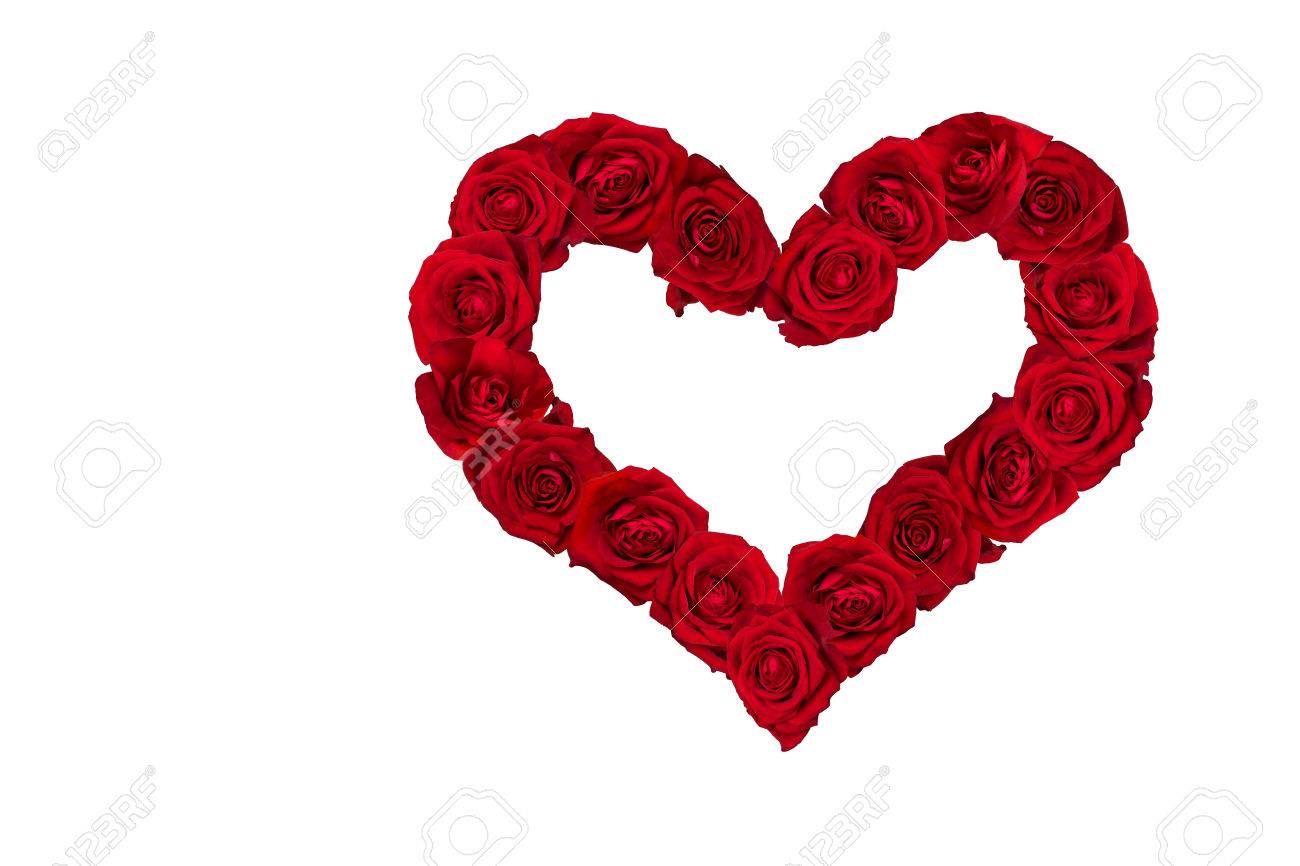 Valentinstag Herz Aus Roten Rosen Weisser Hintergrund Lizenzfreie Fotos Bilder Und Stock Fotografie Image 51138358