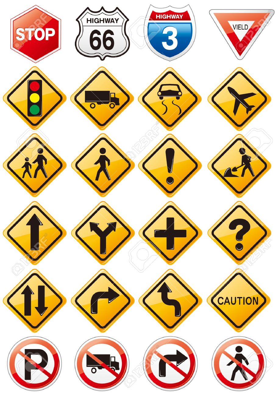 collection of road signs 3d royalty free cliparts vectors and