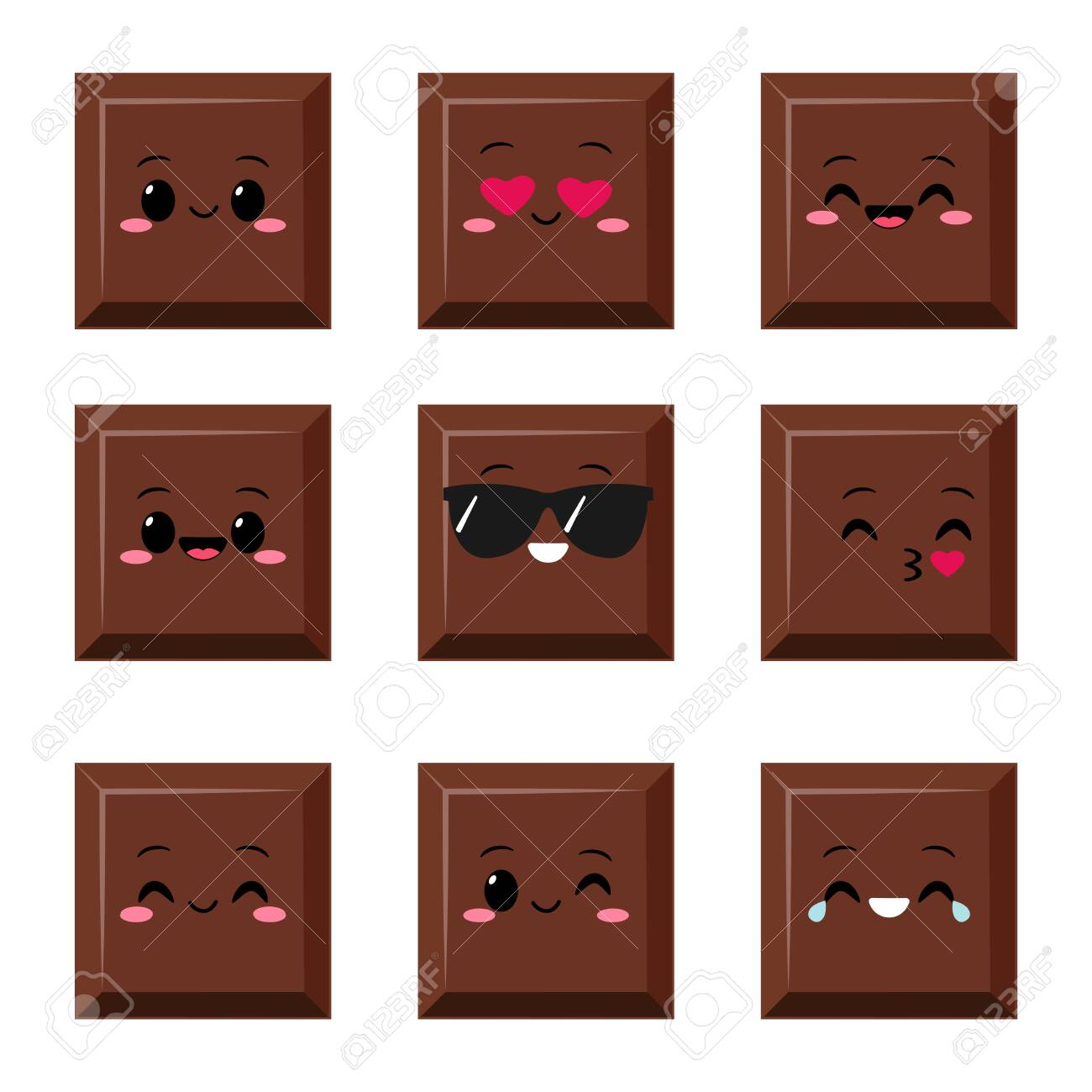Cute Chocolate Piece Characters With Funny Face. Happy Dark Or Milk Chocolate Bar Emoji Set. Cartoon Kawaii Sweet Food Emoticon Vector Illustration. Royalty Free SVG, Cliparts, Vectors, And Stock Illustration. Image 151071012. Cute Chocolate Piece Characters With Funny Face. Happy Dark Or Milk Chocolate Bar Emoji Set. Cartoon Kawaii Sweet Food Emoticon Vector Illustration. Royalty Free SVG, Cliparts, Vectors, And Stock Illustration. Image 151071012.