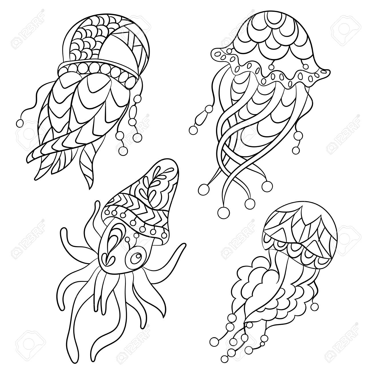 Coloring Pages In Vector Graphic Illustration For Children And Adults With Ocean Animals Such As Jellyfish, Plankton And Others Royalty Free SVG, Cliparts, Vectors, And Stock Illustration. Image 103873289. Coloring Pages In Vector Graphic Illustration For Children And Adults With Ocean Animals Such As Jellyfish, Plankton And Others Royalty Free SVG, Cliparts, Vectors, And Stock Illustration. Image 103873289.