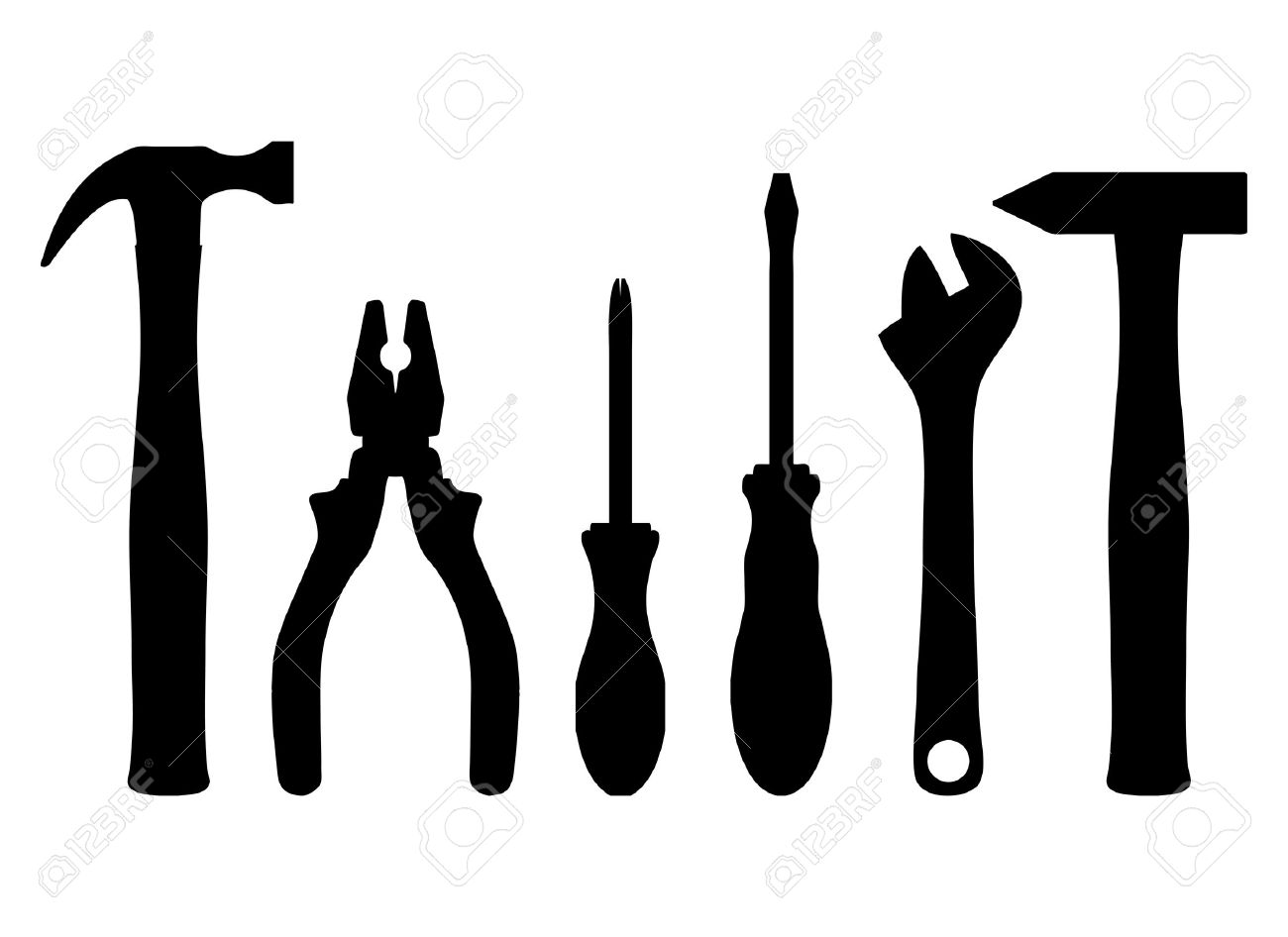 vector illustration of work tools royalty free cliparts vectors