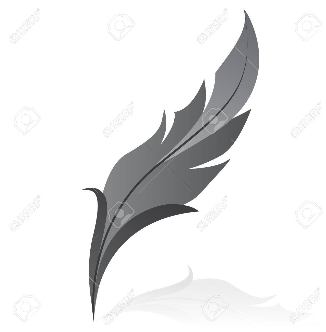 灰色の羽のイラストのイラスト素材 ベクタ Image