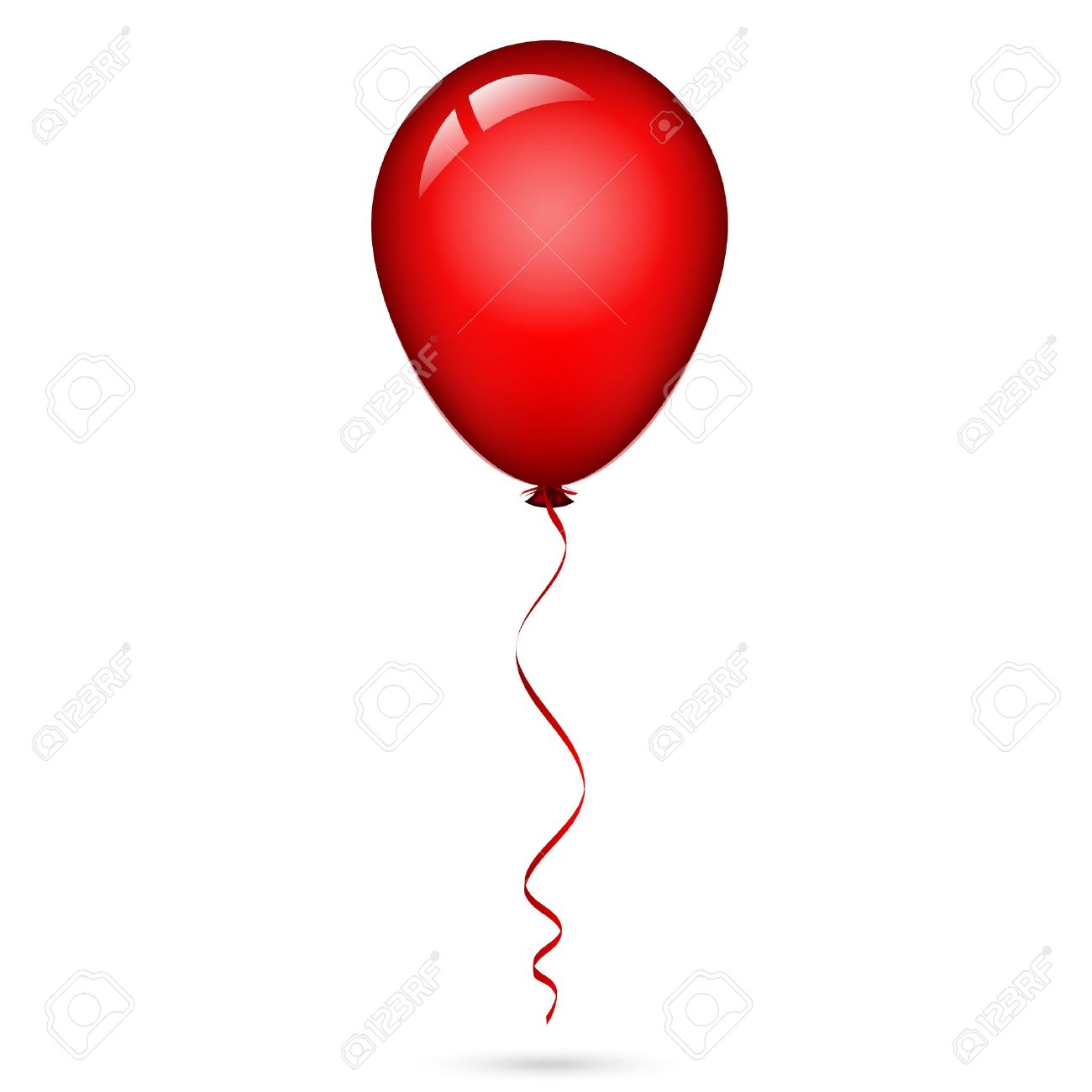 illustration of red balloon with ribbon royalty free cliparts