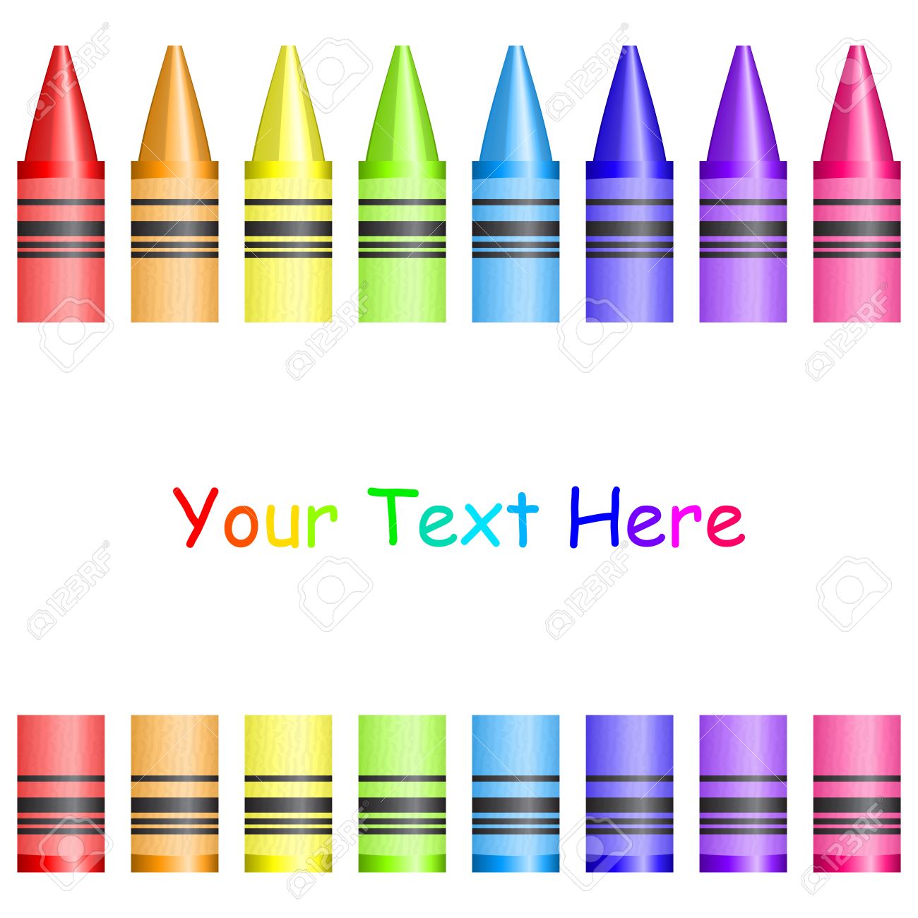 カラフルなクレヨンを持つフレームのイラスト素材 ベクタ Image