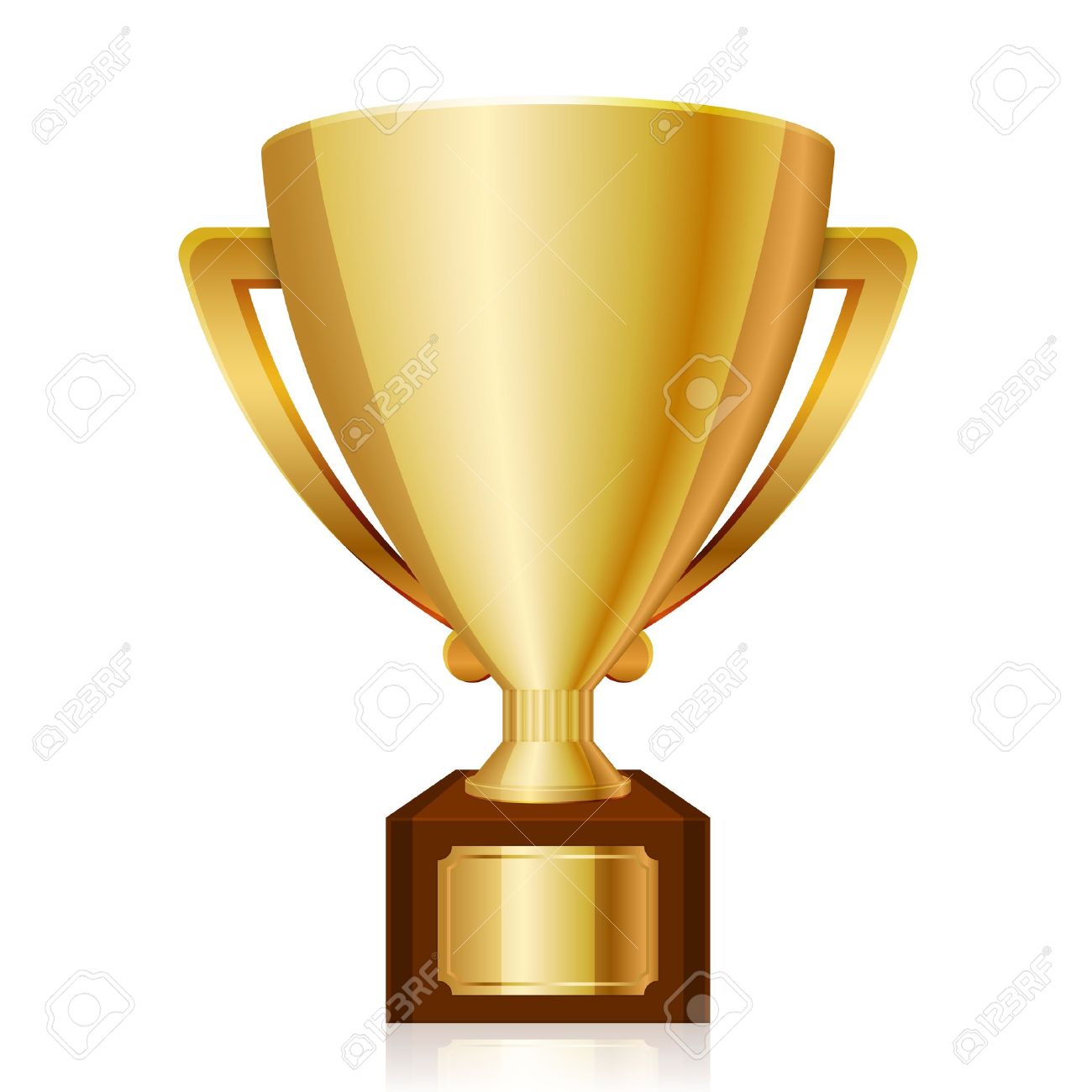 金の光沢のあるトロフィーのイラストのイラスト素材 ベクタ Image