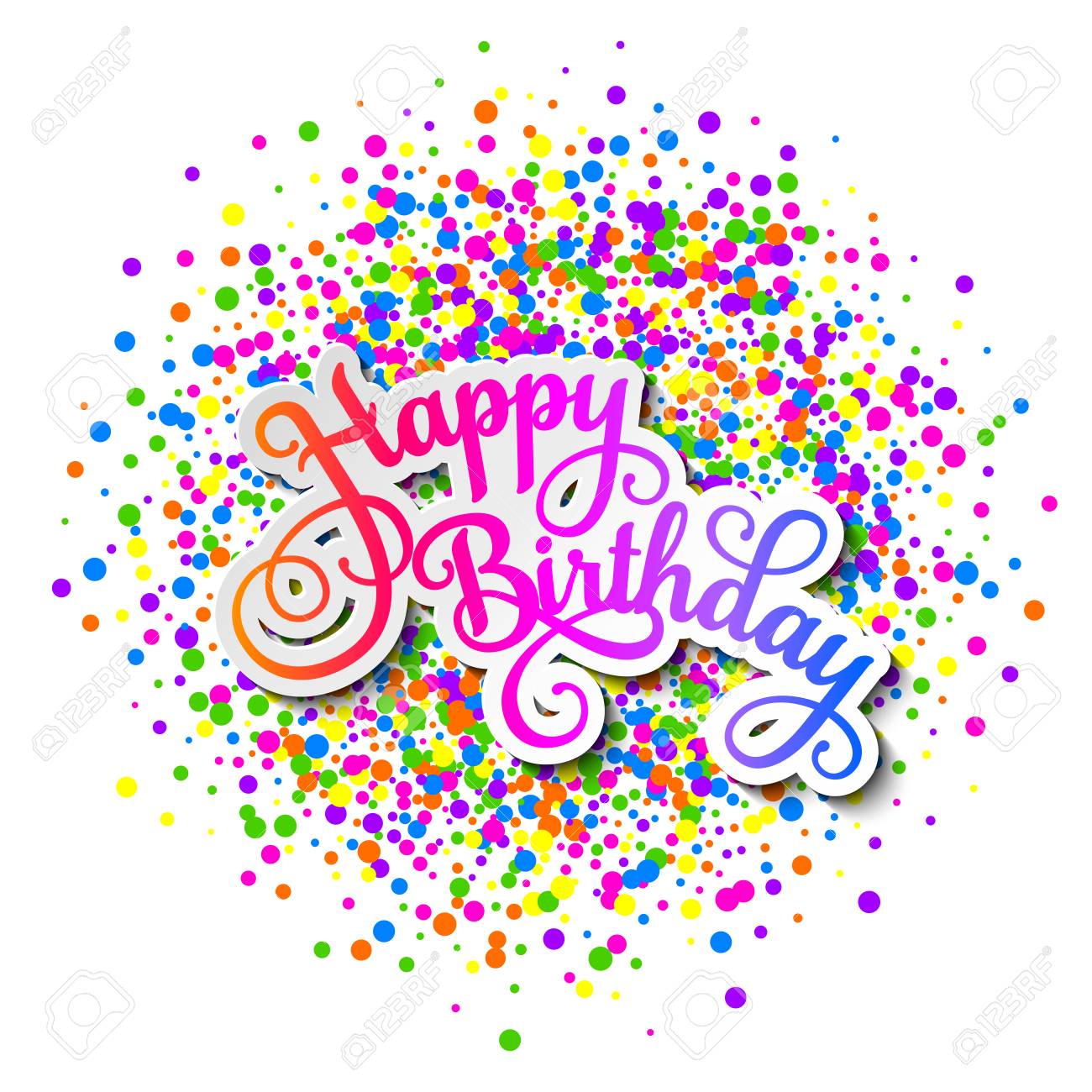 Vecteur Joyeux Anniversaire Carte Coloree Clip Art Libres De Droits Vecteurs Et Illustration Image