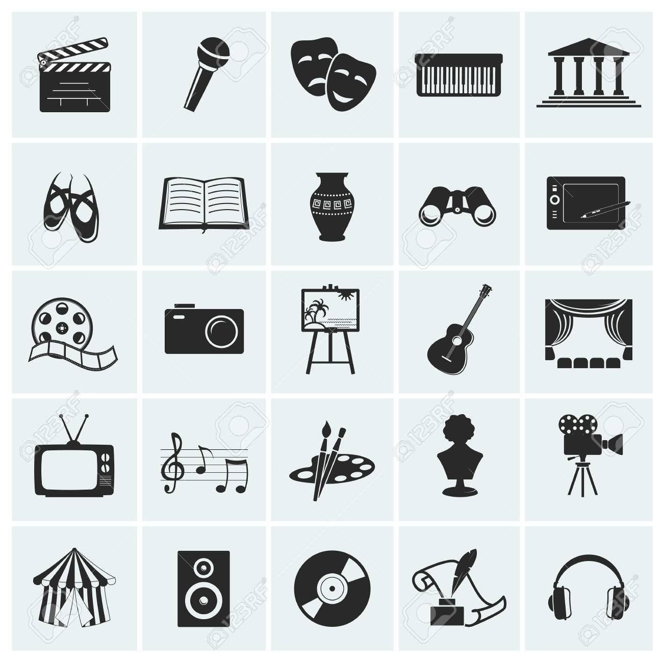 Collection of 25 arts and creative icons. Vector illustration. - 51231453 Collection of 25 arts and creative icons. Vector illustration. - 51231453