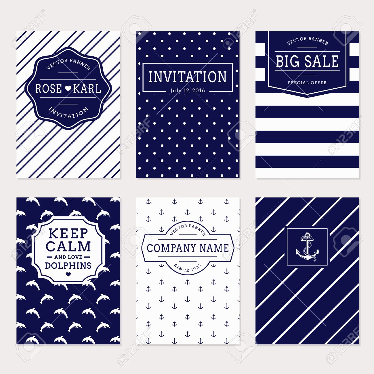 Set Of Nautical And Marine Banners And Labels. Elegant Card Pertaining To Nautical Banner Template