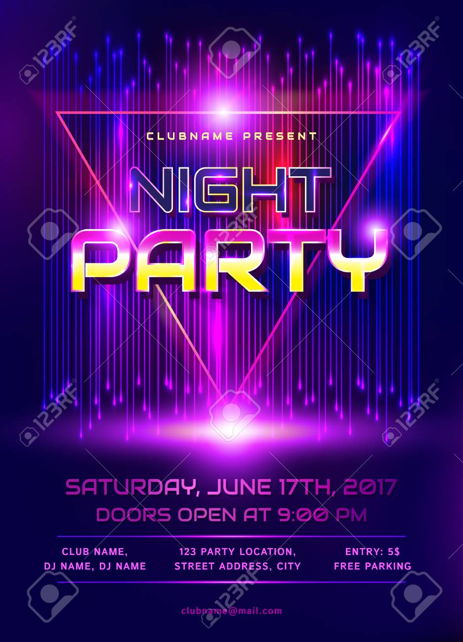colorful flyer for night party invitation template with abstract fondos para flyers