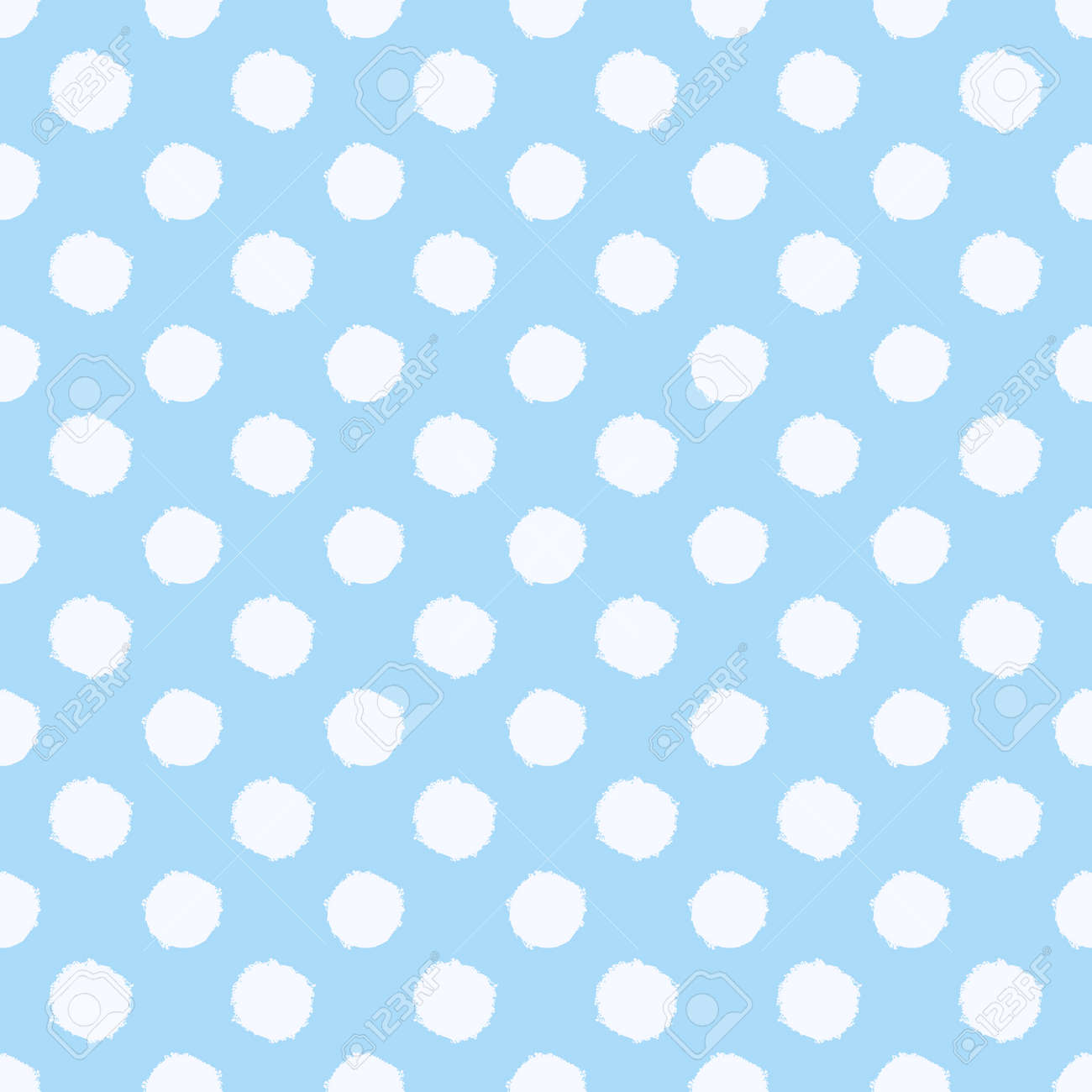 Polka dot seamless pattern. White and blue spotted background. Vector hand-drawn texture. - 171394234 Polka dot seamless pattern. White and blue spotted background. Vector hand-drawn texture. - 171394234