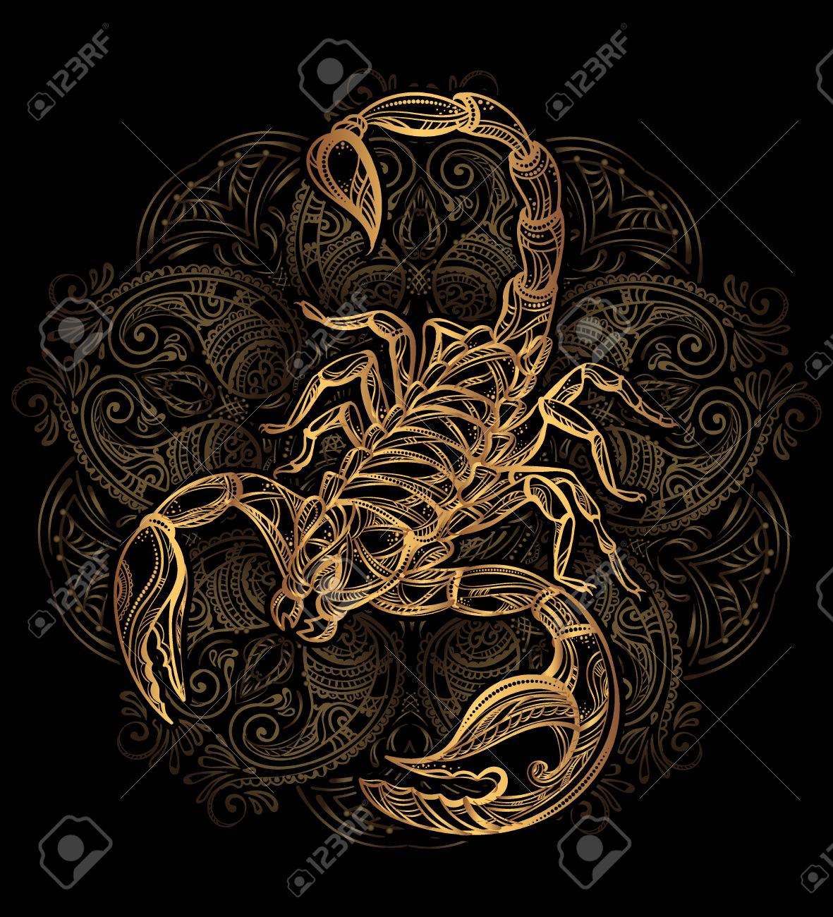 サソリのタトゥーをベクトルします のイラスト素材 ベクタ Image