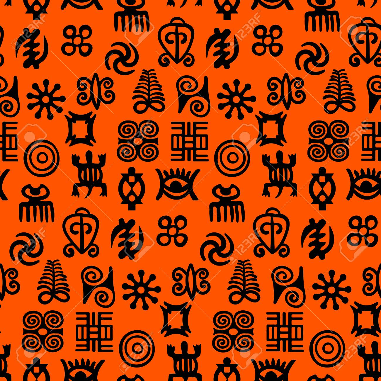 african adinkra pattern black and white digital art ritual