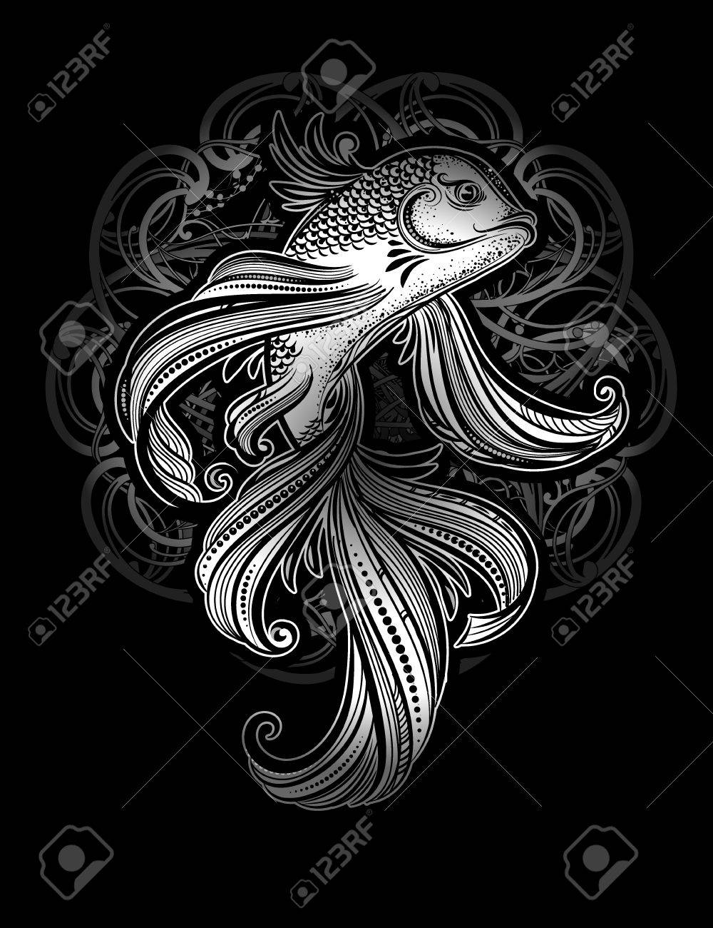 鯉鯉のタトゥー のイラスト素材 ベクタ Image