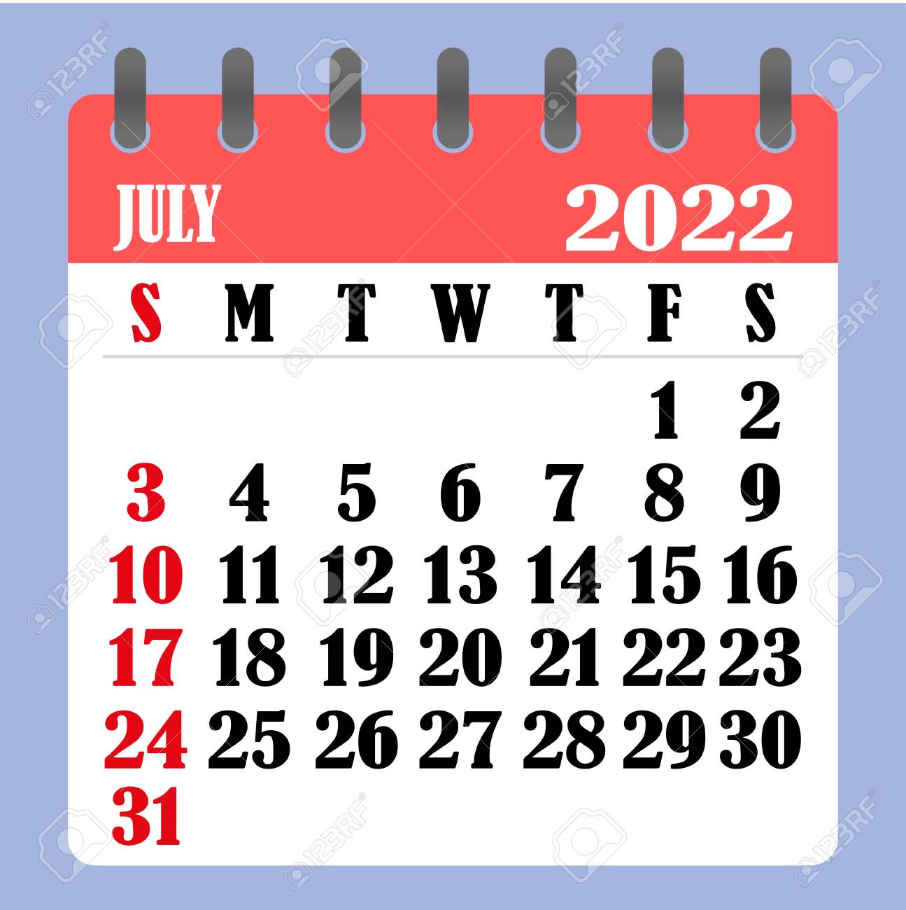 July 8 2022 Calendar Letter Calendar For July 2022. The Week Begins On Sunday. Time, Planning  And Schedule Concept. Flat Design. Removable Calendar For The Month. Vector  Illustration Royalty Free Cliparts, Vectors, And Stock Illustration. Image  152584296.